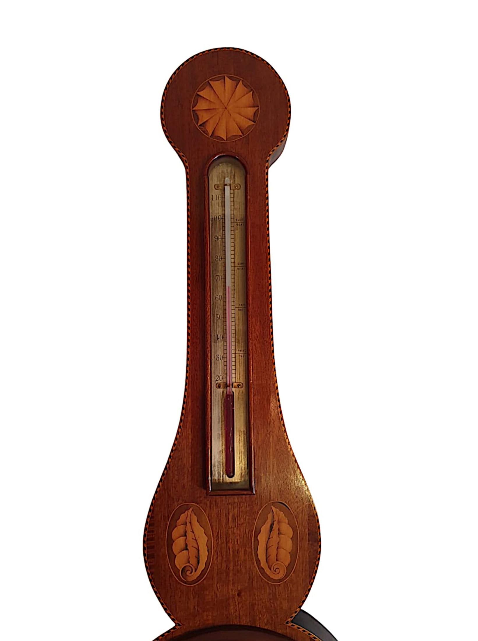 Gorgeous Edwardian Inlaid Barometer by George Odell In Good Condition For Sale In Dublin, IE