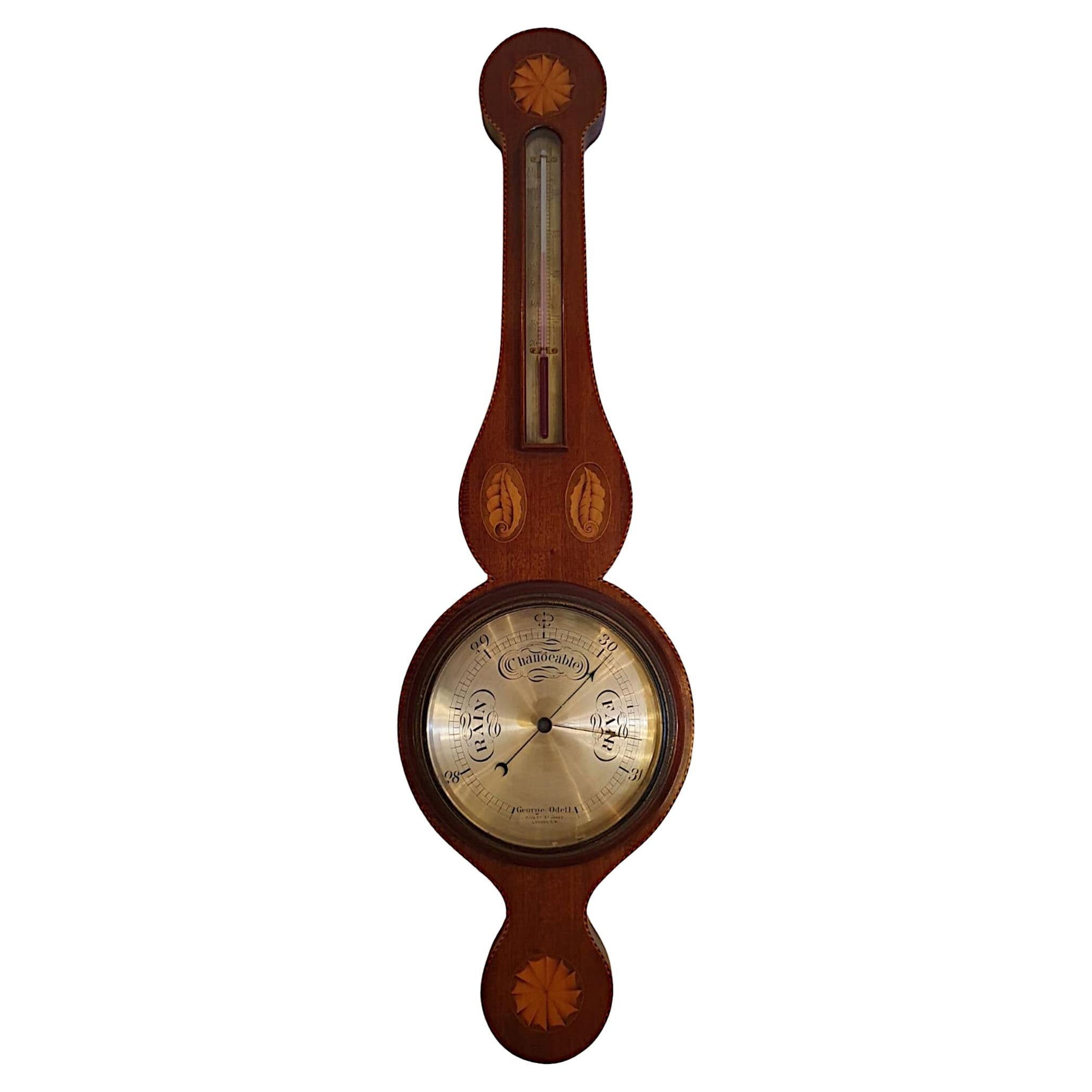 Gorgeous Edwardian Inlaid Barometer by George Odell