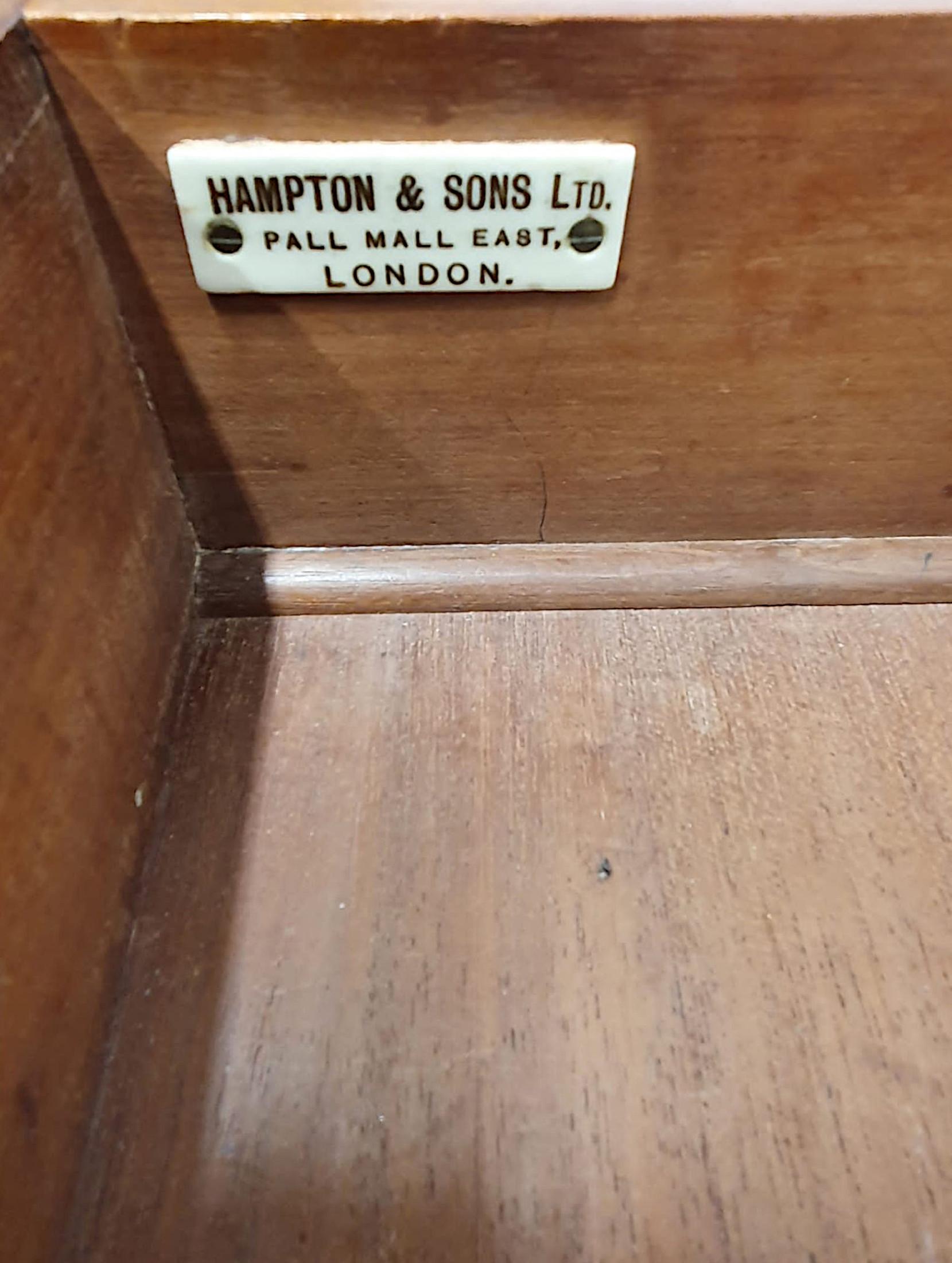 Gorgeous Edwardian Inlaid Side or Writing Table by Hampton and Sons For Sale 2