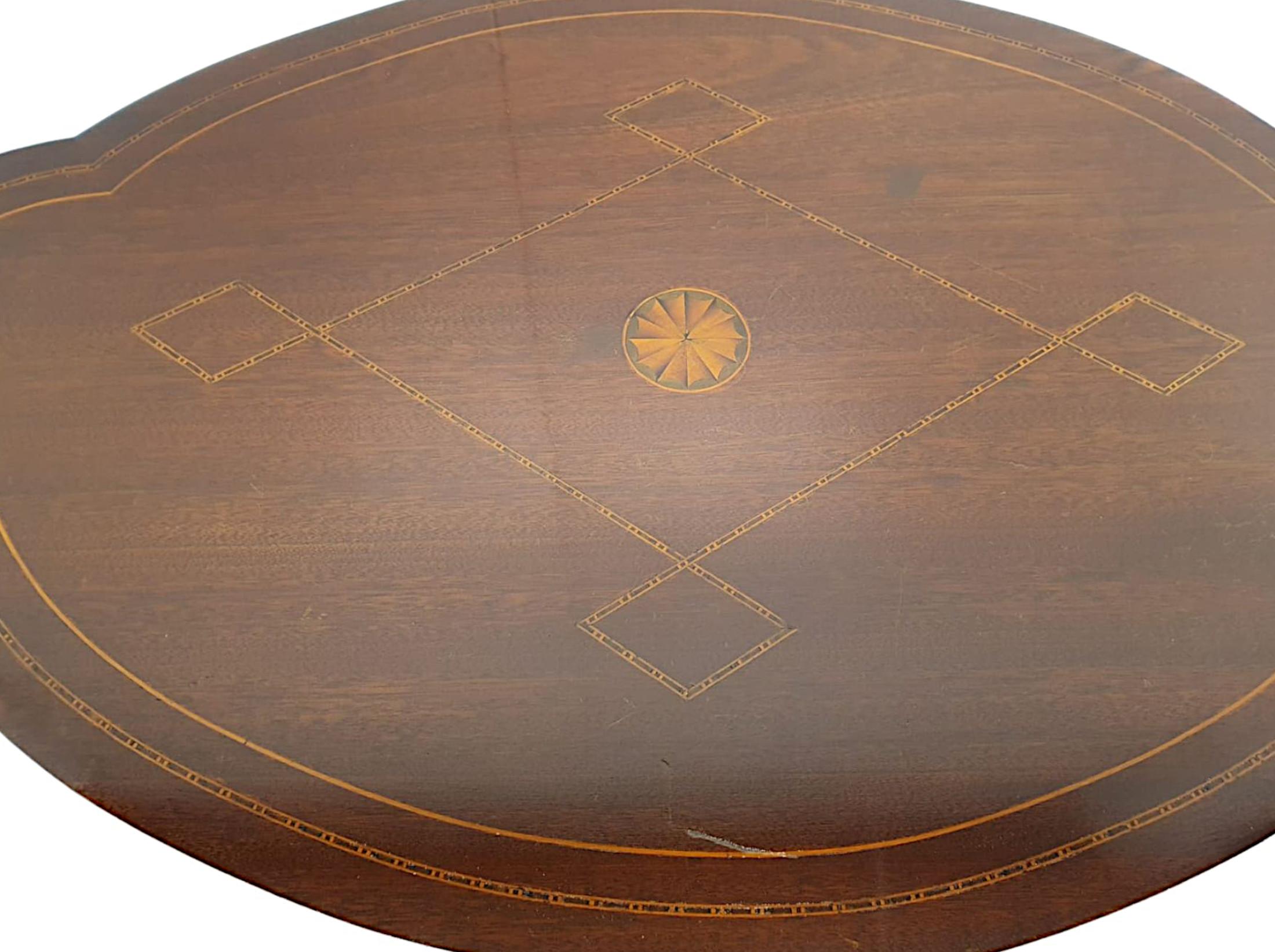 20th Century  A Gorgeous Edwardian Marquetry Inlaid Occasional Table For Sale