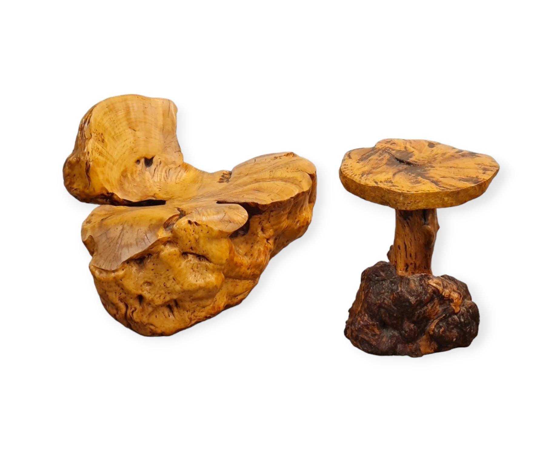 This set of hand-made burl chair and small table are definitely unique and made by a highly skilled country craftsman. We run into these sort of furnitures every now and then in Finland, especially in the country side.

Lately these sorts of
