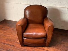 A Gorgeous French Leather Club Chair Cuban Lounge Model, Circa 1950’s