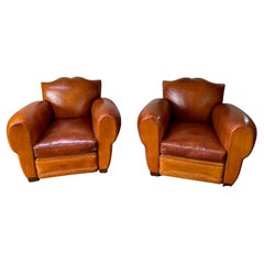 A Gorgeous French Leather Club Salon, Caramel Moustache, Circa 1950’s