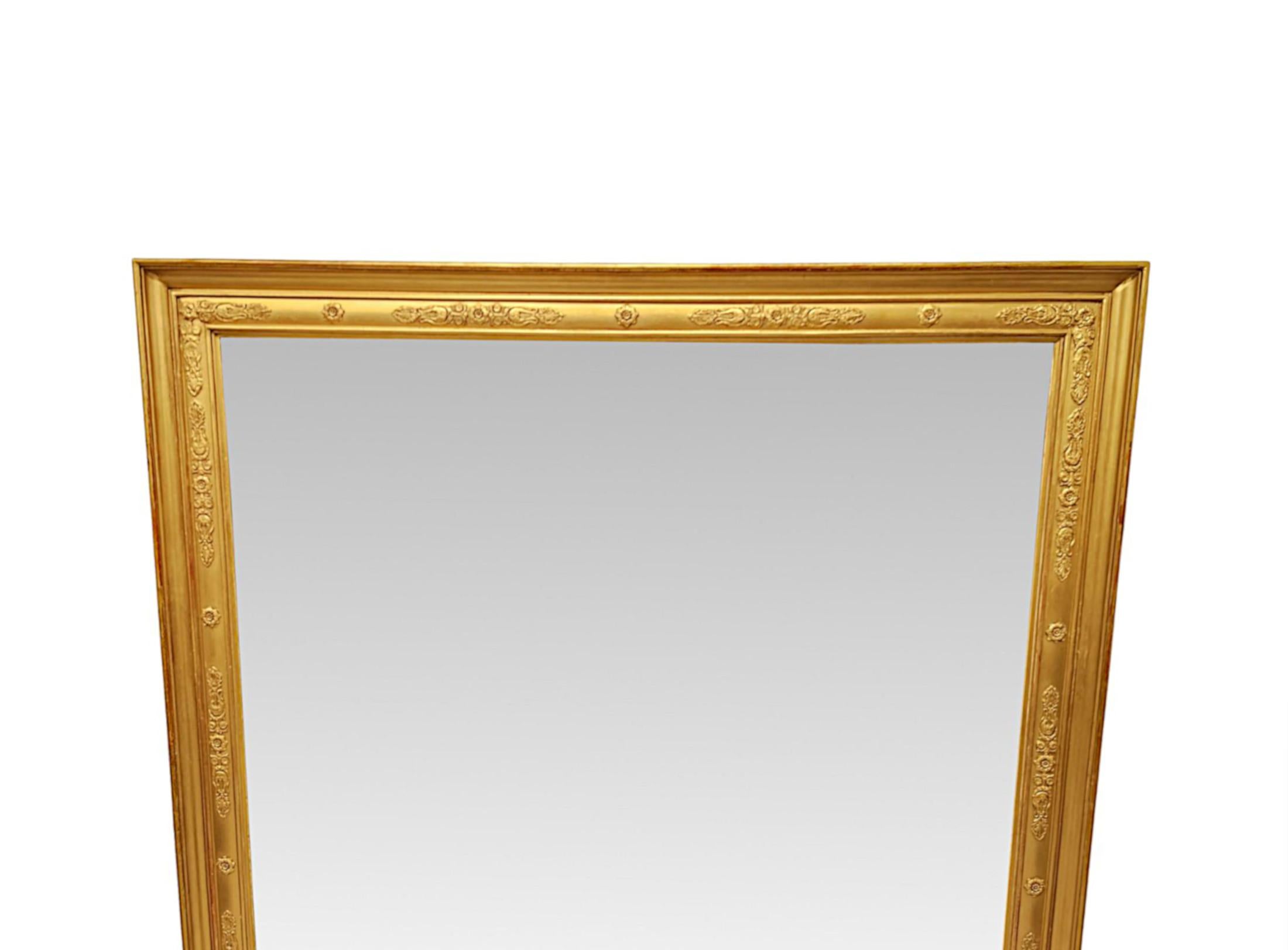 Inglese A Gorgeous Large Size 19th Century Giltwood Overmantel Mirror in vendita