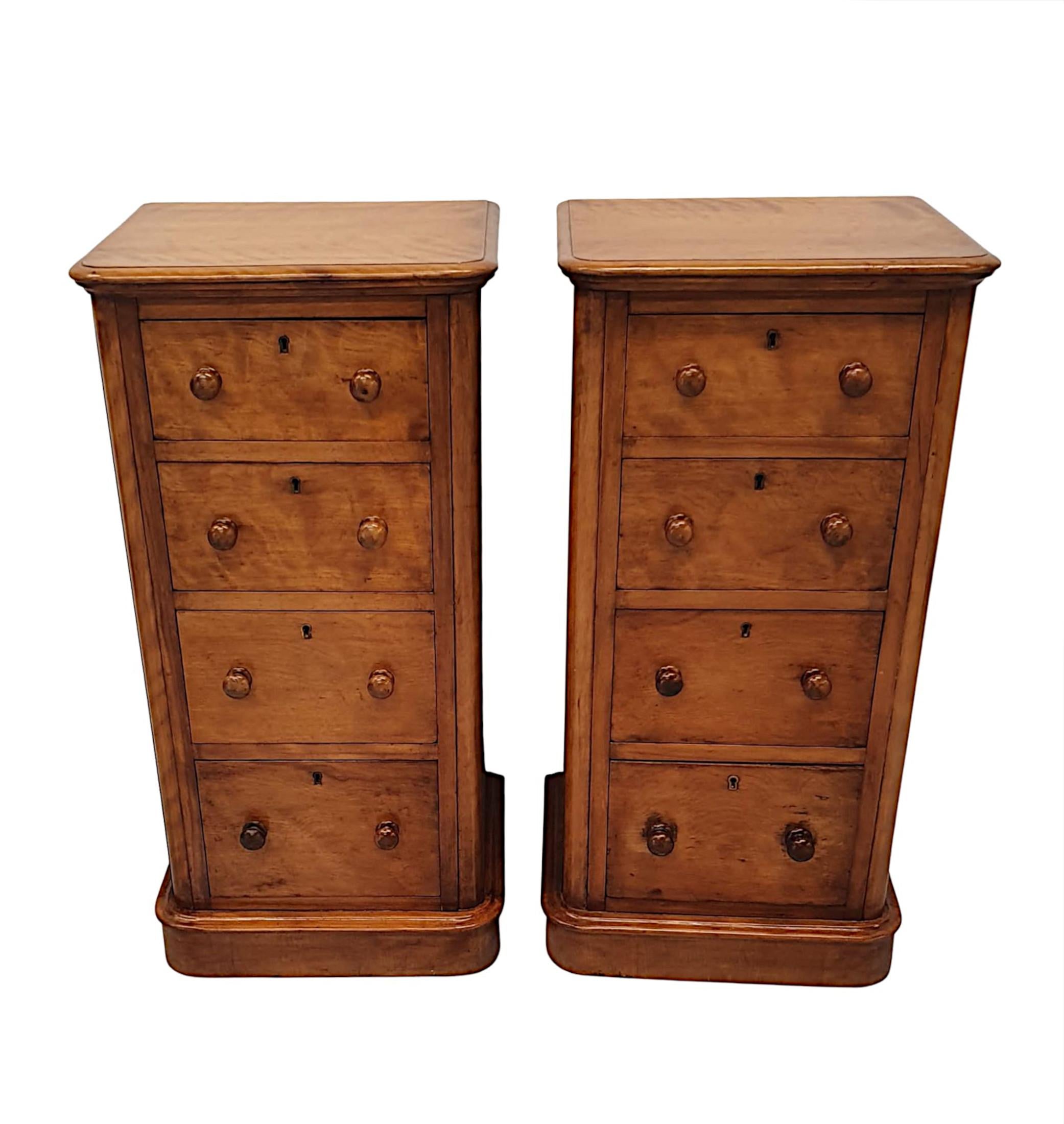 English Gorgeous Pair of 19th Century Bedside Chests