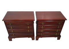 Gorgeous Pair of 20th Century Bedside Chests in the Georgian Manner