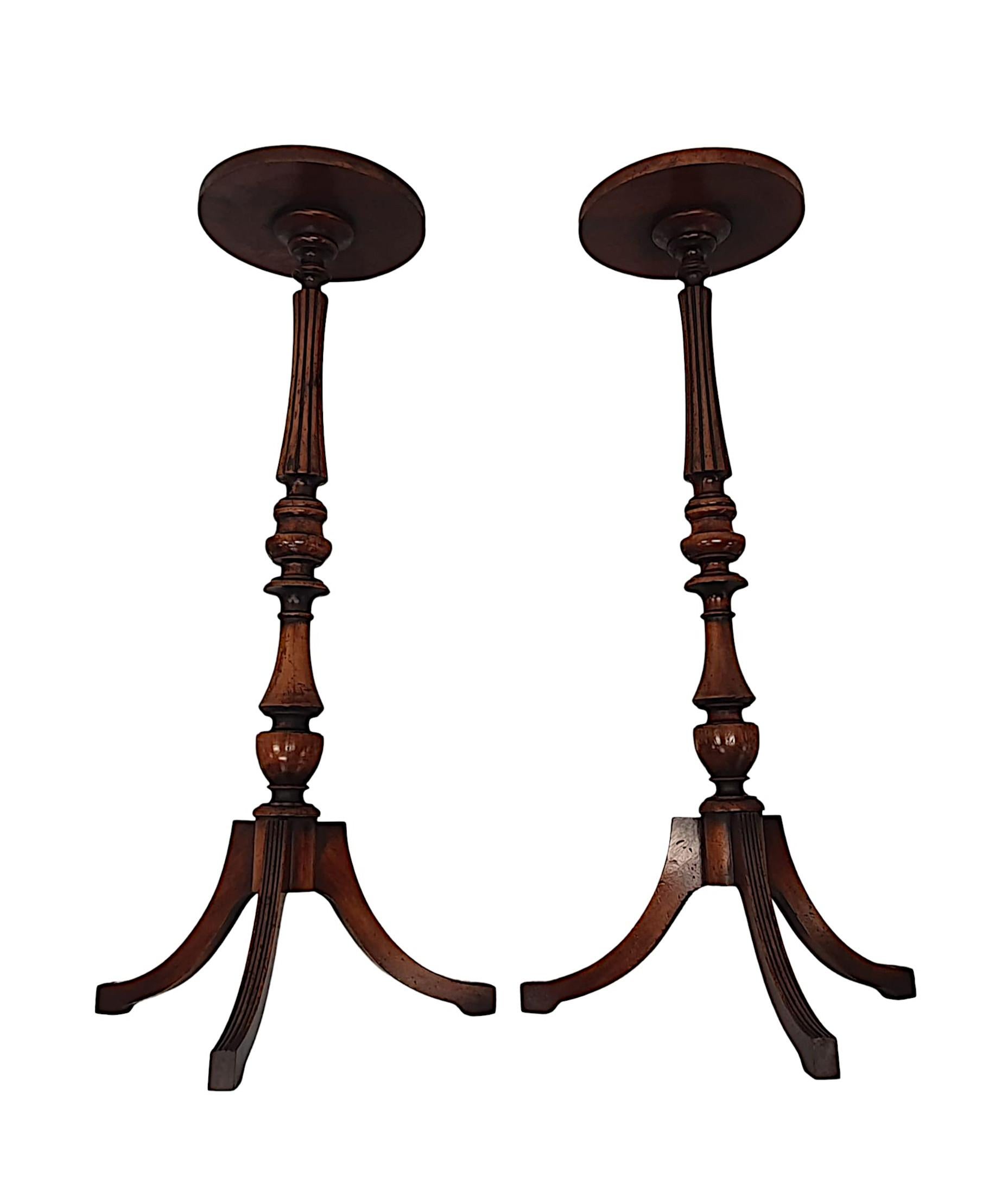 Mahogany Gorgeous Pair of 20th Century Plant Stands For Sale