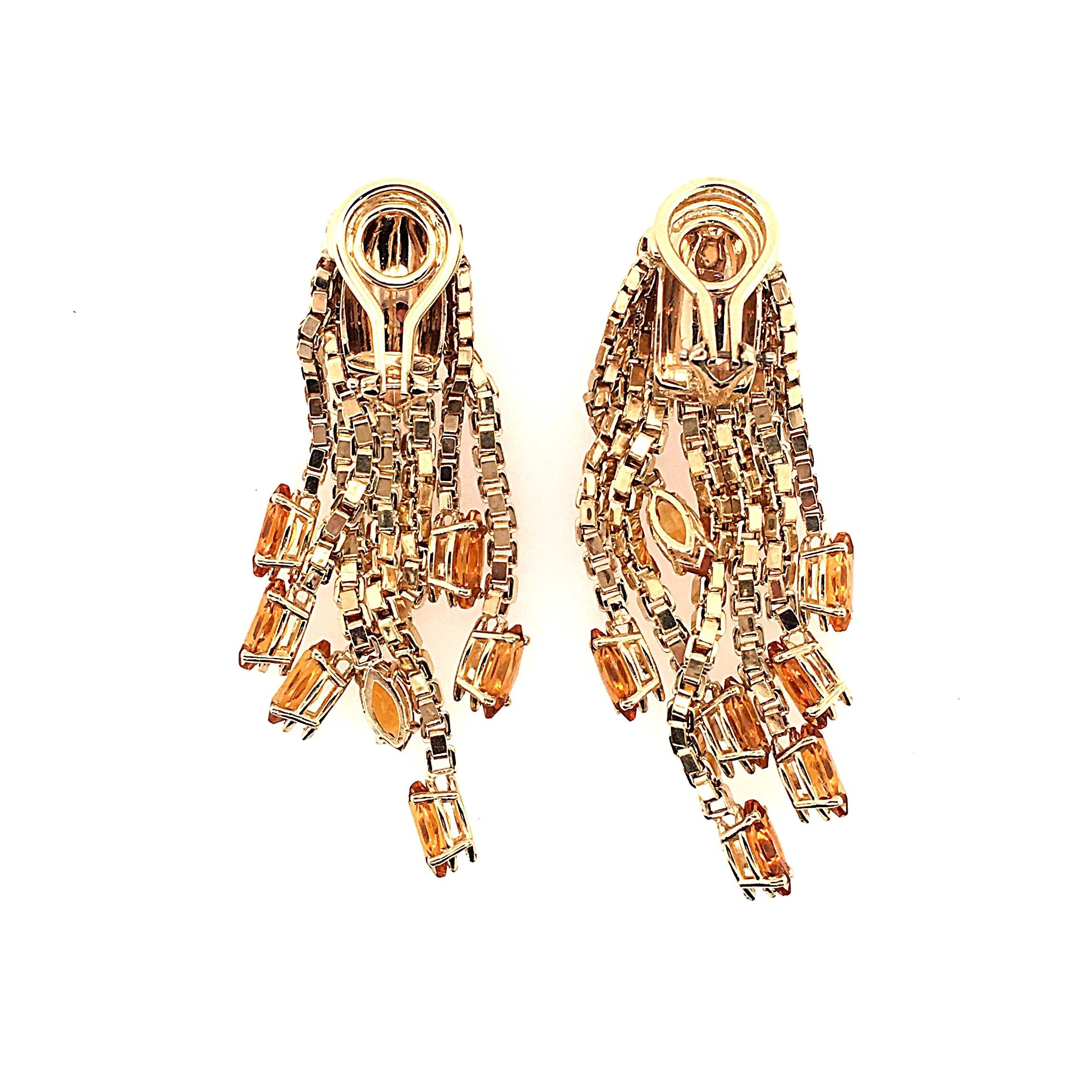 Gorgeous Pair of Citrine and Gold Earrings In Excellent Condition In New York, NY