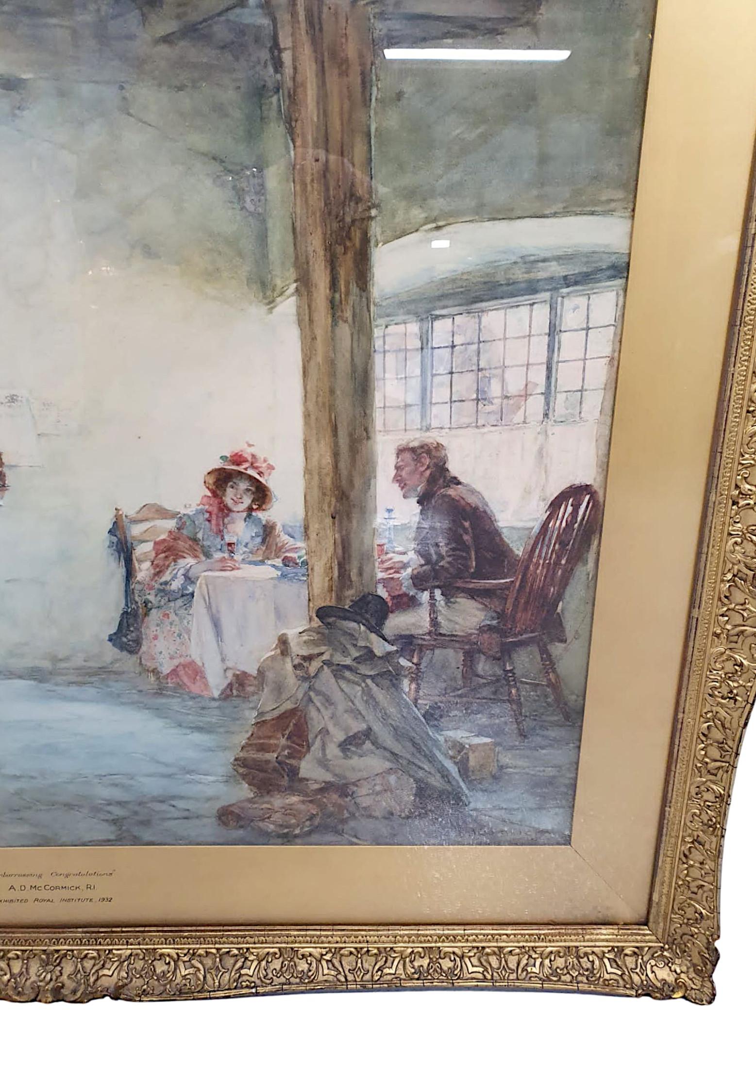 A Gorgeous Quality Water Colour Painting by  Irish Artist A. D. McCormick In Good Condition For Sale In Dublin, IE