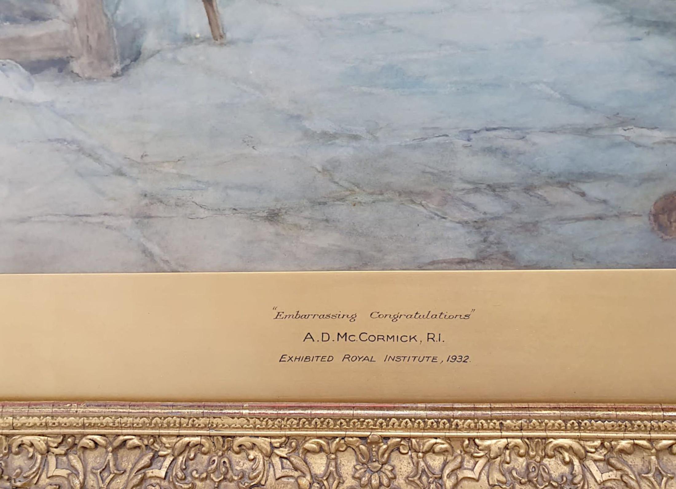 20th Century A Gorgeous Quality Water Colour Painting by  Irish Artist A. D. McCormick For Sale