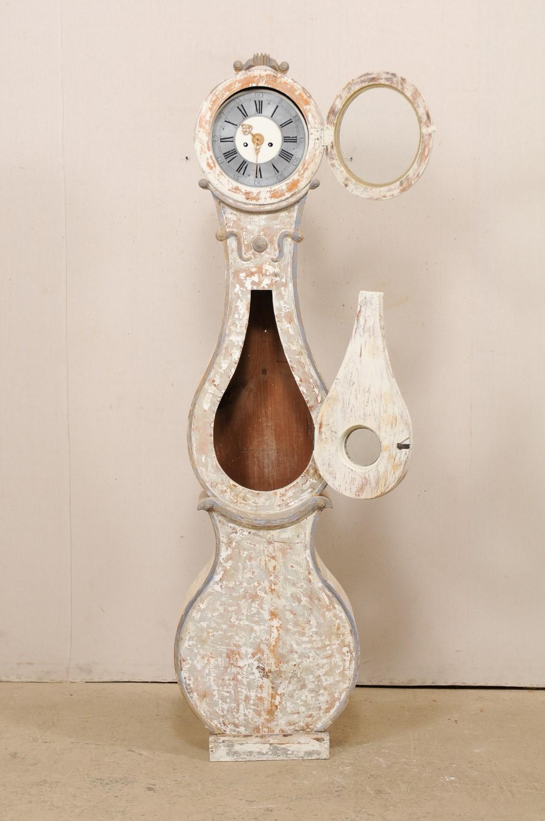 Glass Gorgeous Swedish Fryksdahl Grandfather Clock from the 19th Century