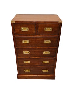 A Gorgeous Tall Chest of Drawers in the Campaign Style