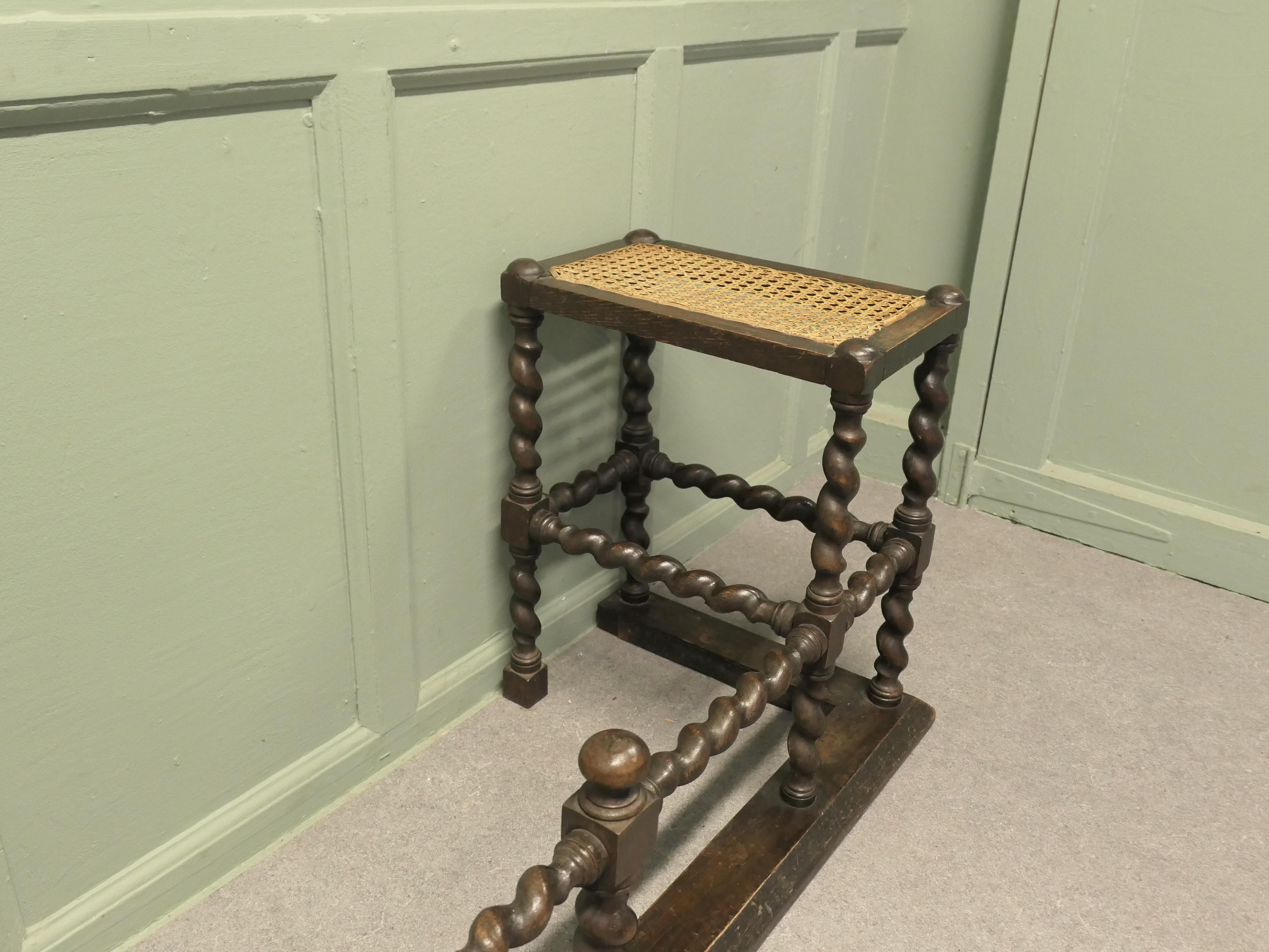 A Gothic Oak Barley Twist Bergere Club Fender This is a very rare piece In Good Condition For Sale In Godshill, Isle of Wight