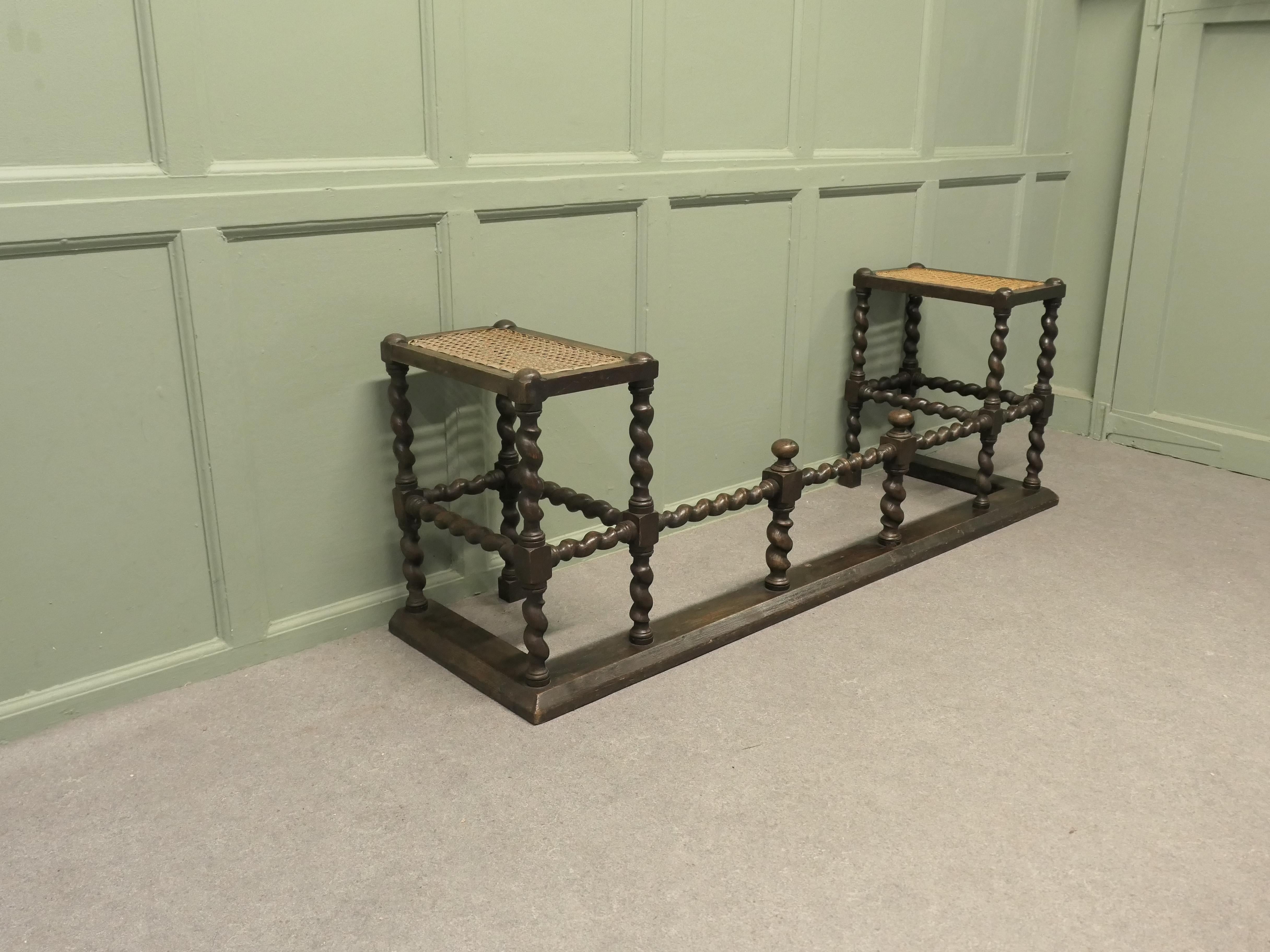 A Gothic Oak Barley Twist Bergere Club Fender This is a very rare piece For Sale 1