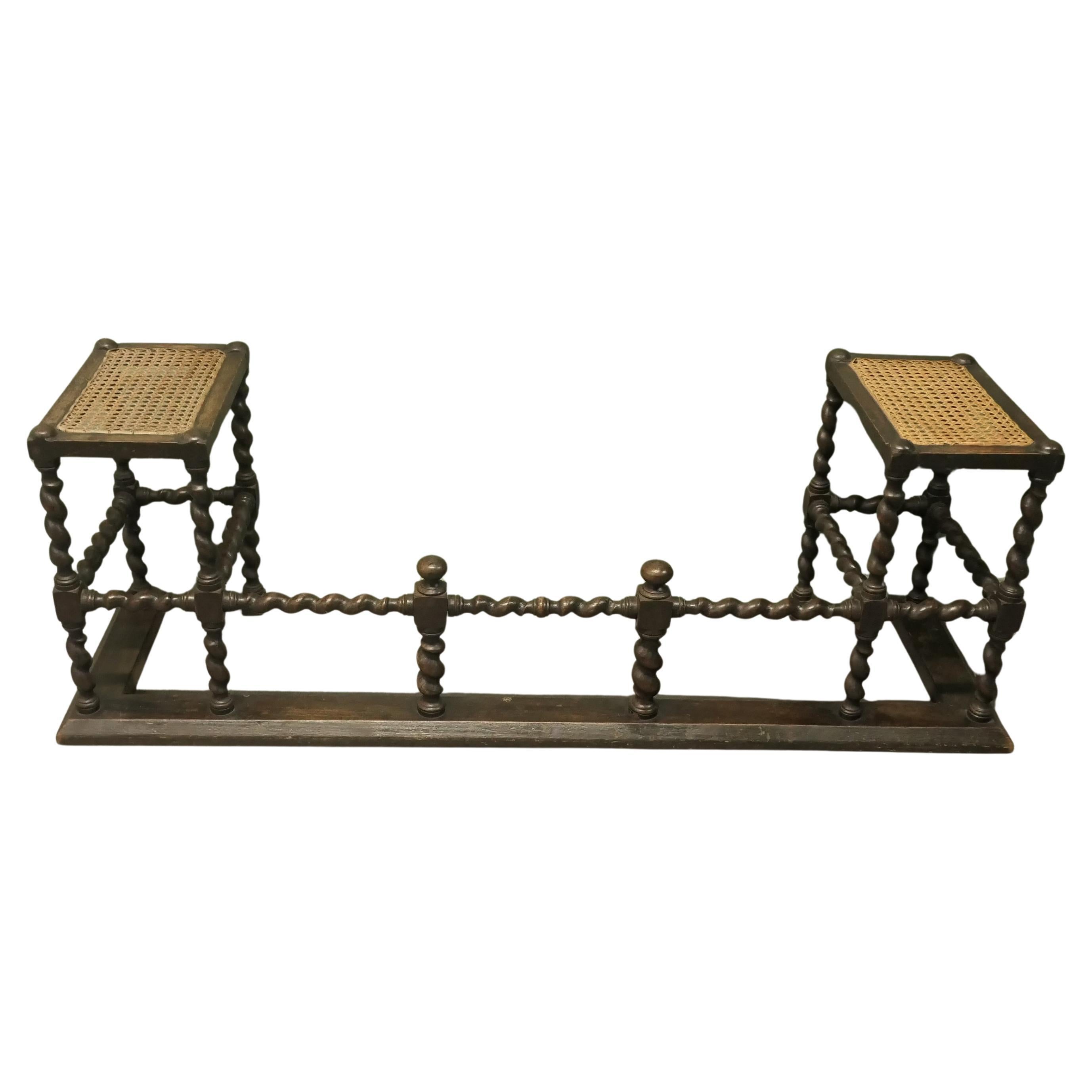 A Gothic Oak Barley Twist Bergere Club Fender This is a very rare piece For Sale