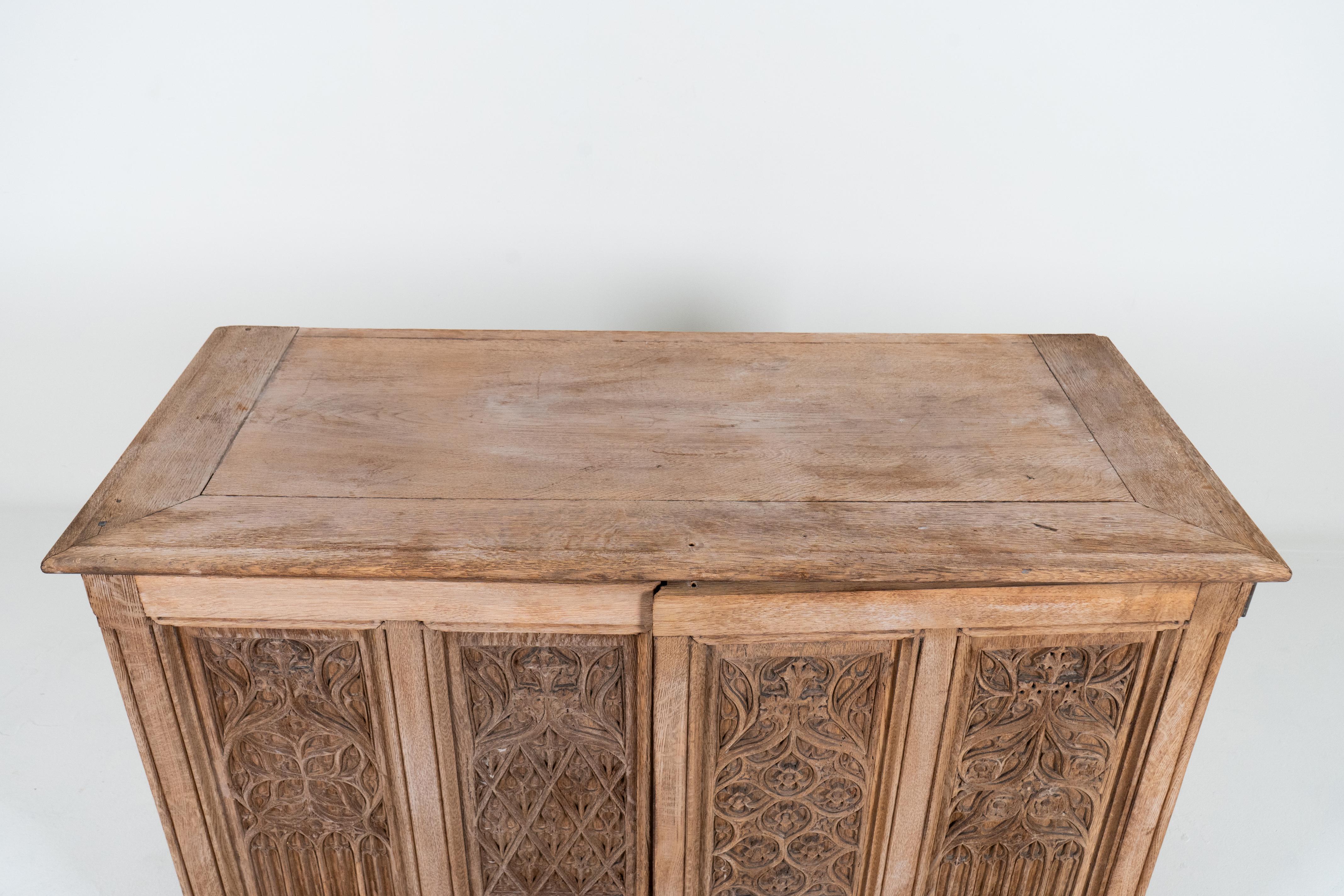 A Gothic Revival French Oak Chest, c.1880 5