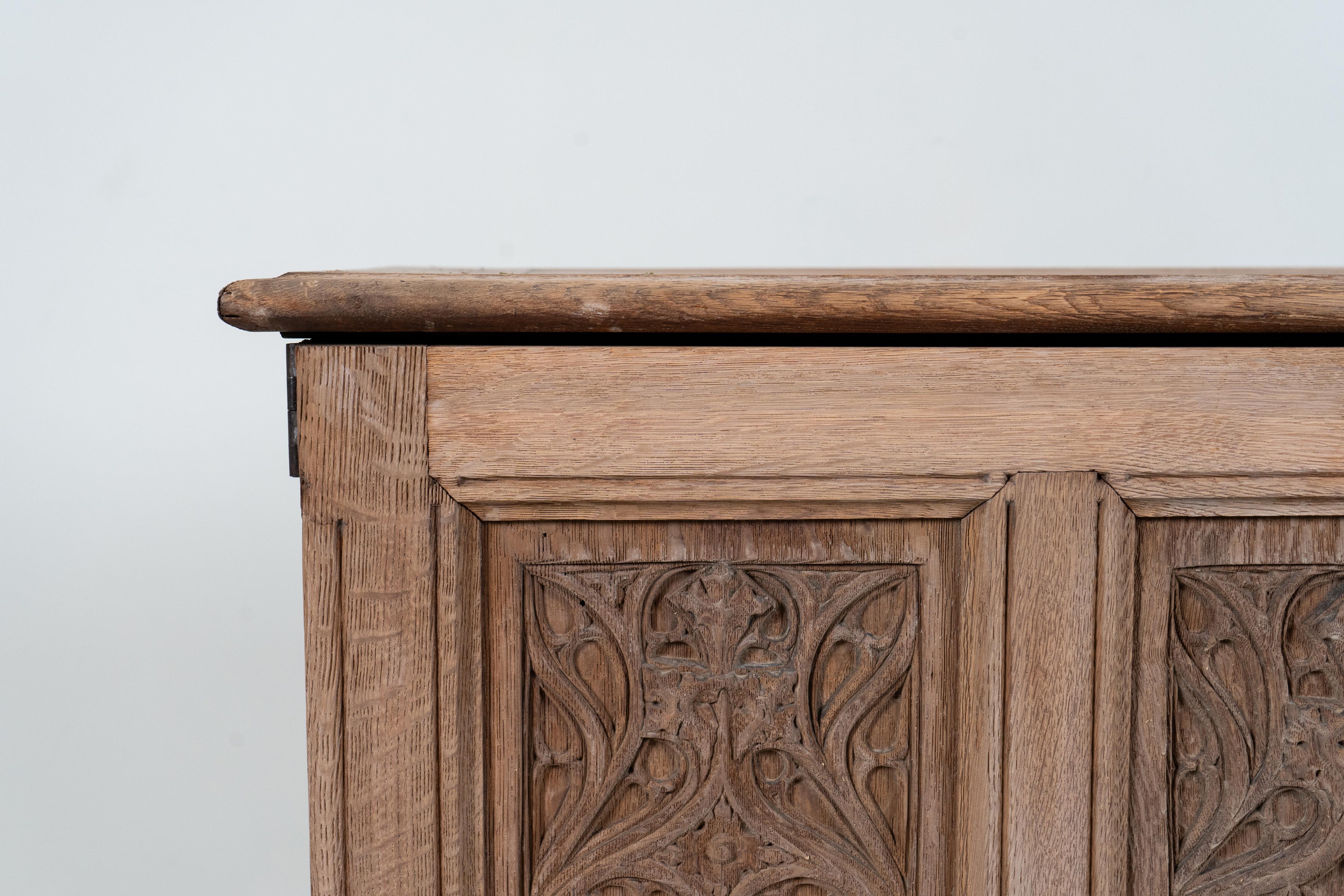 A Gothic Revival French Oak Chest, c.1880 1