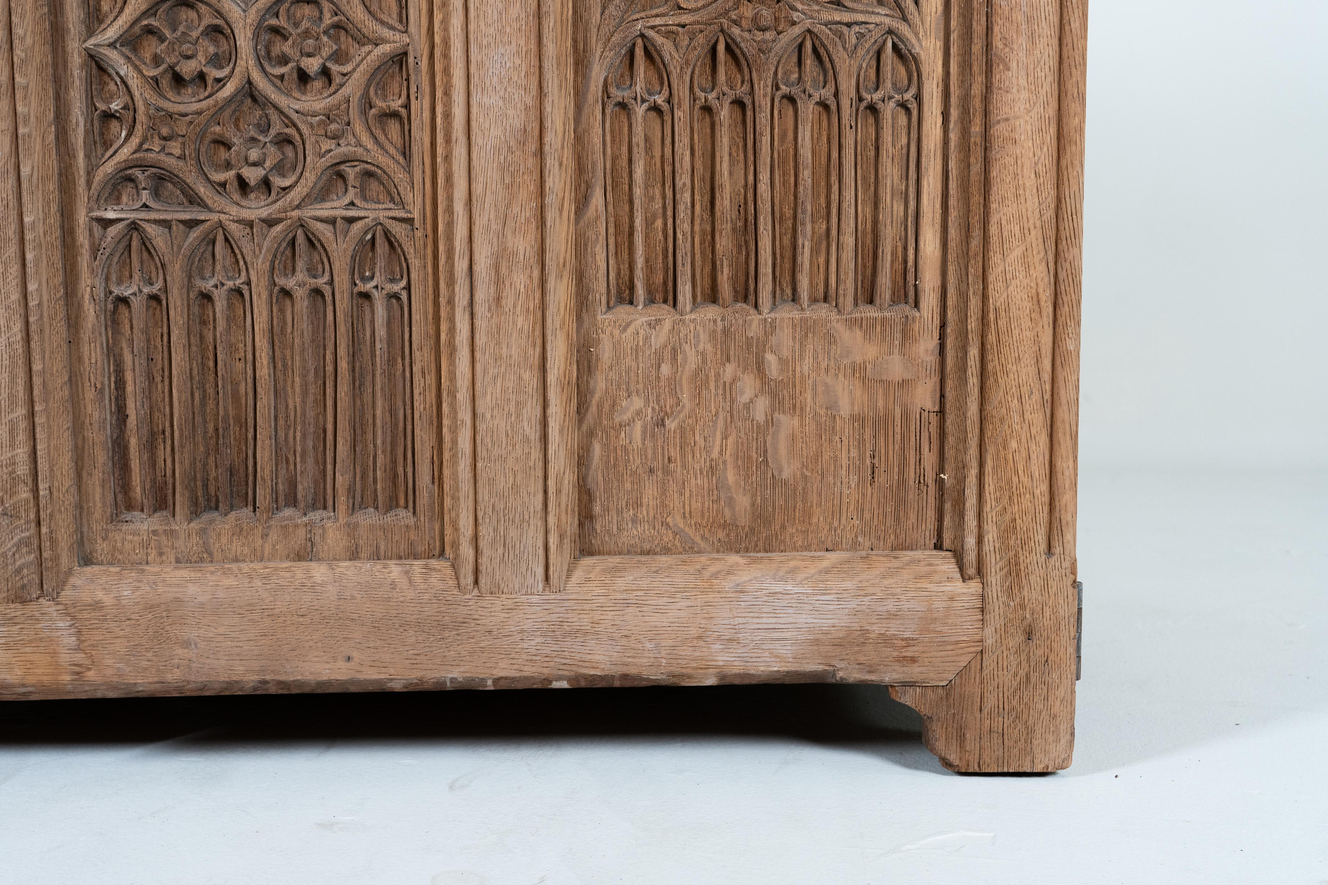 A Gothic Revival French Oak Chest, c.1880 3