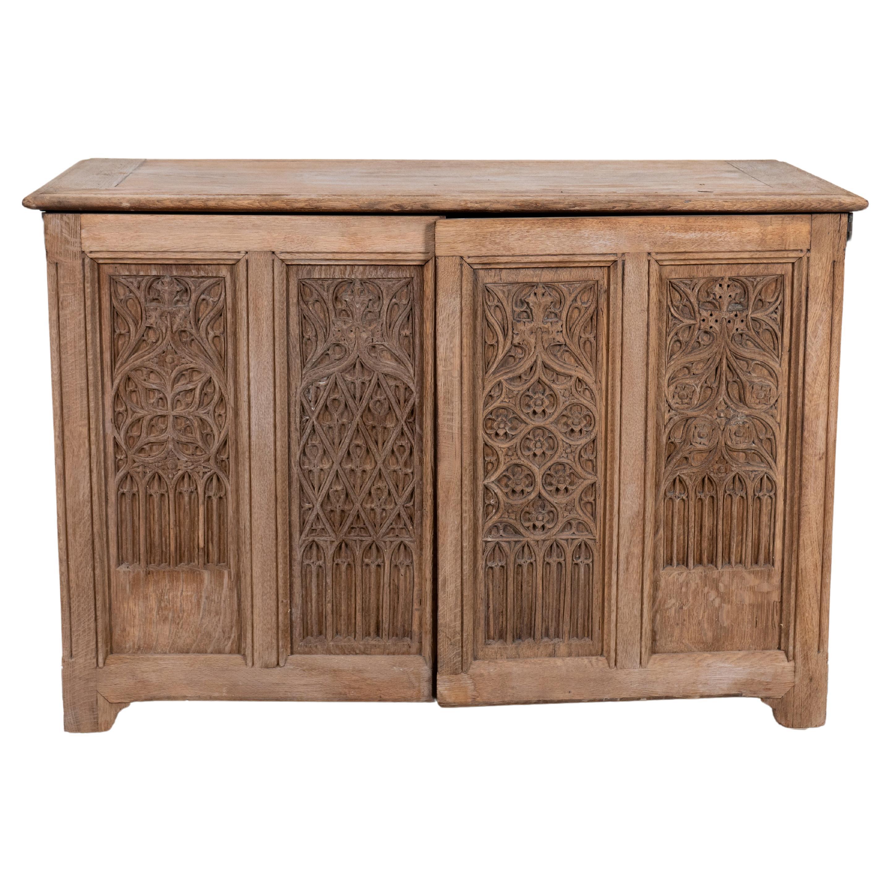 A Gothic Revival French Oak Chest, c.1880