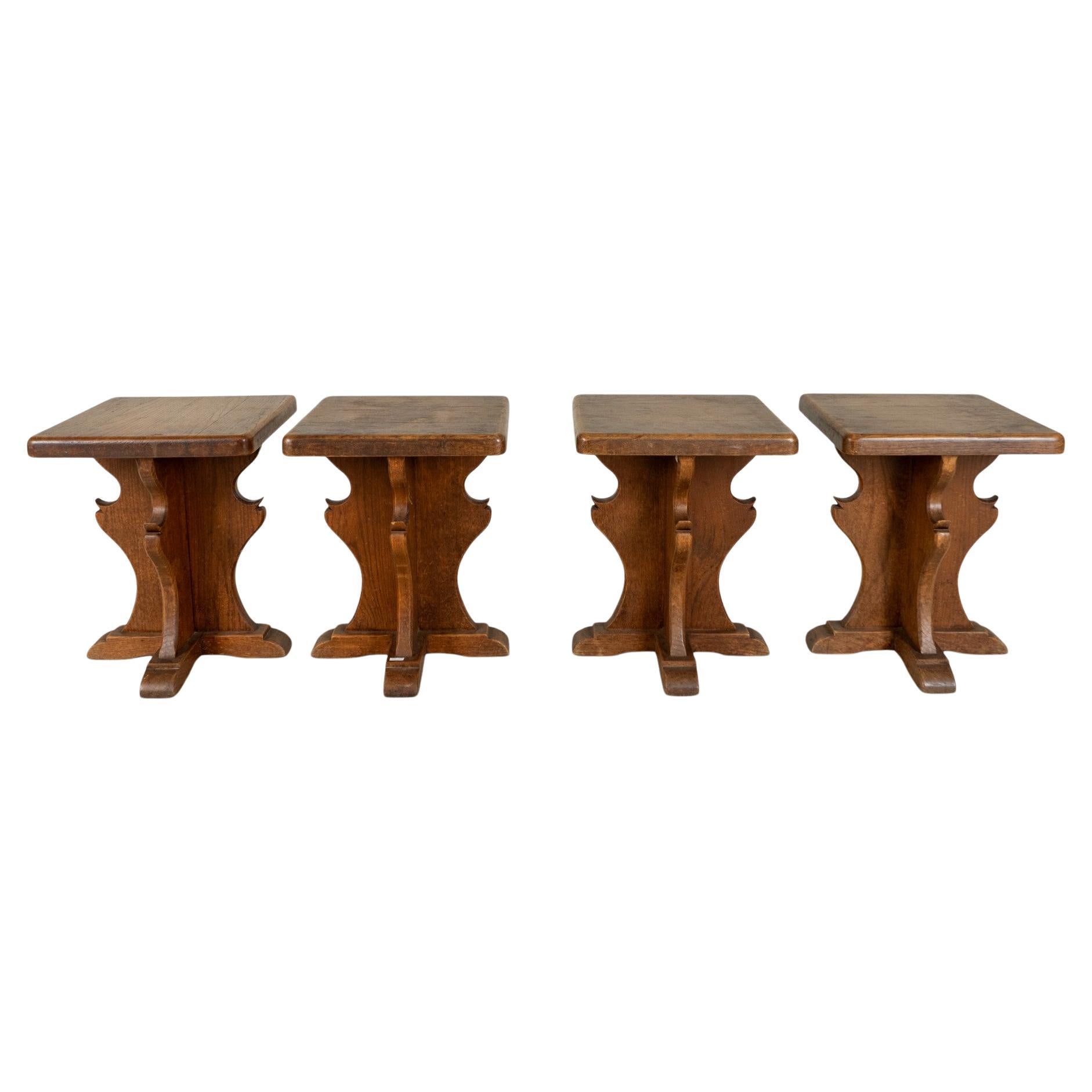 A Gothic Revival Oak Stool