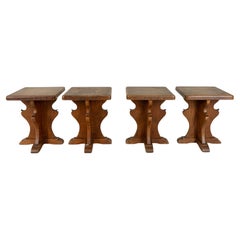A Gothic Revival Oak Stool