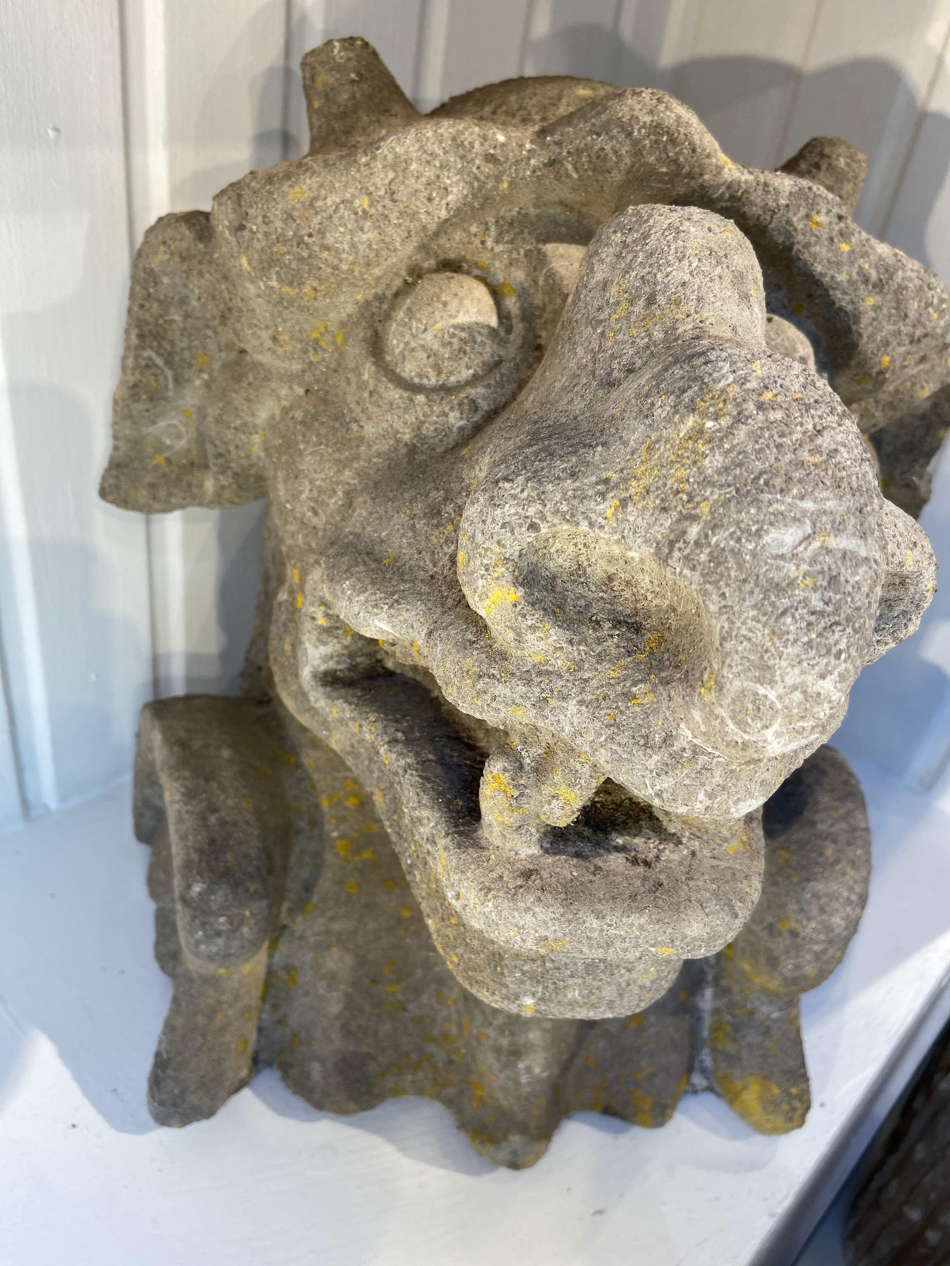 European Gothic Revival '19th Century' Monstrous Gargouille in Stone For Sale