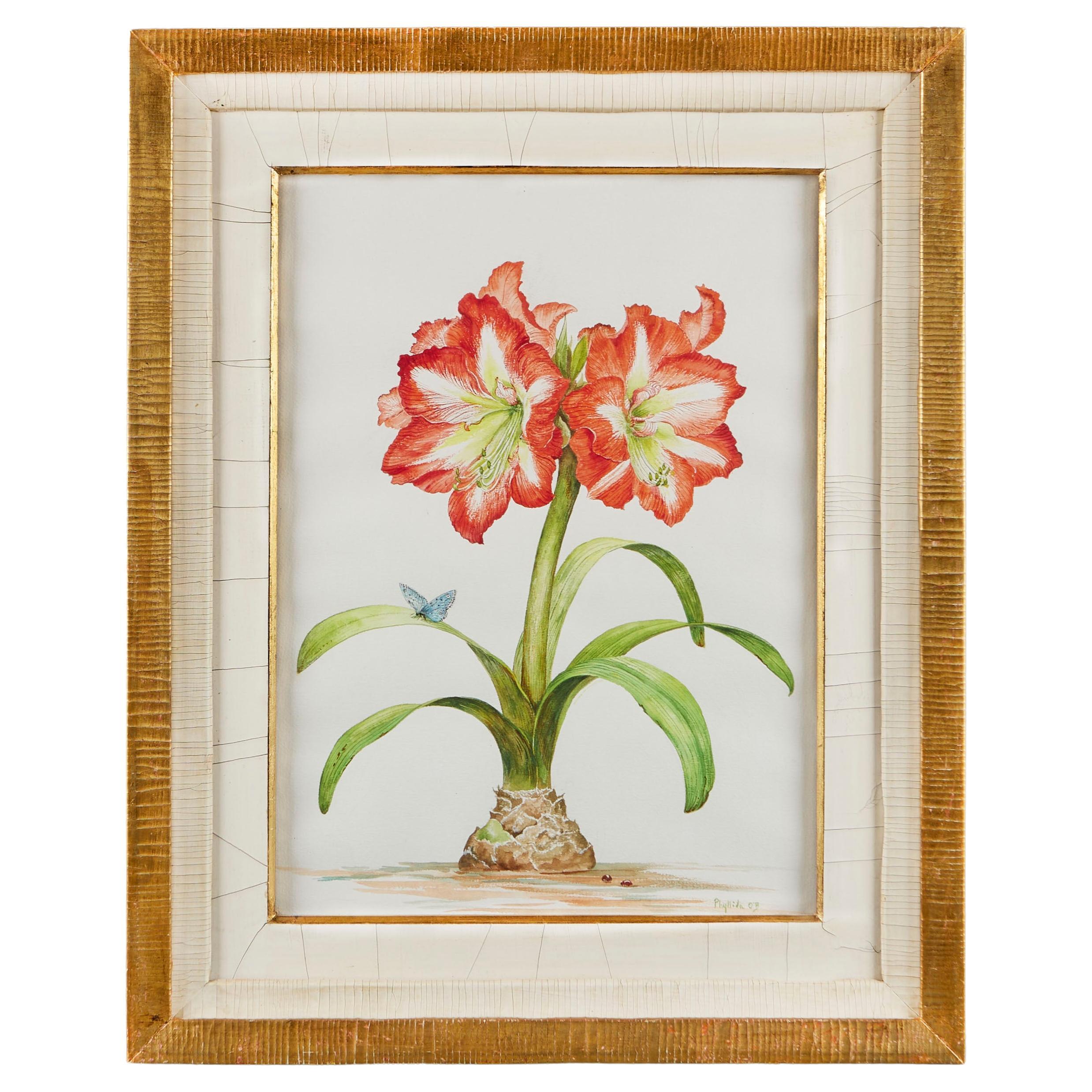 A Gouache Of An Amaryllis