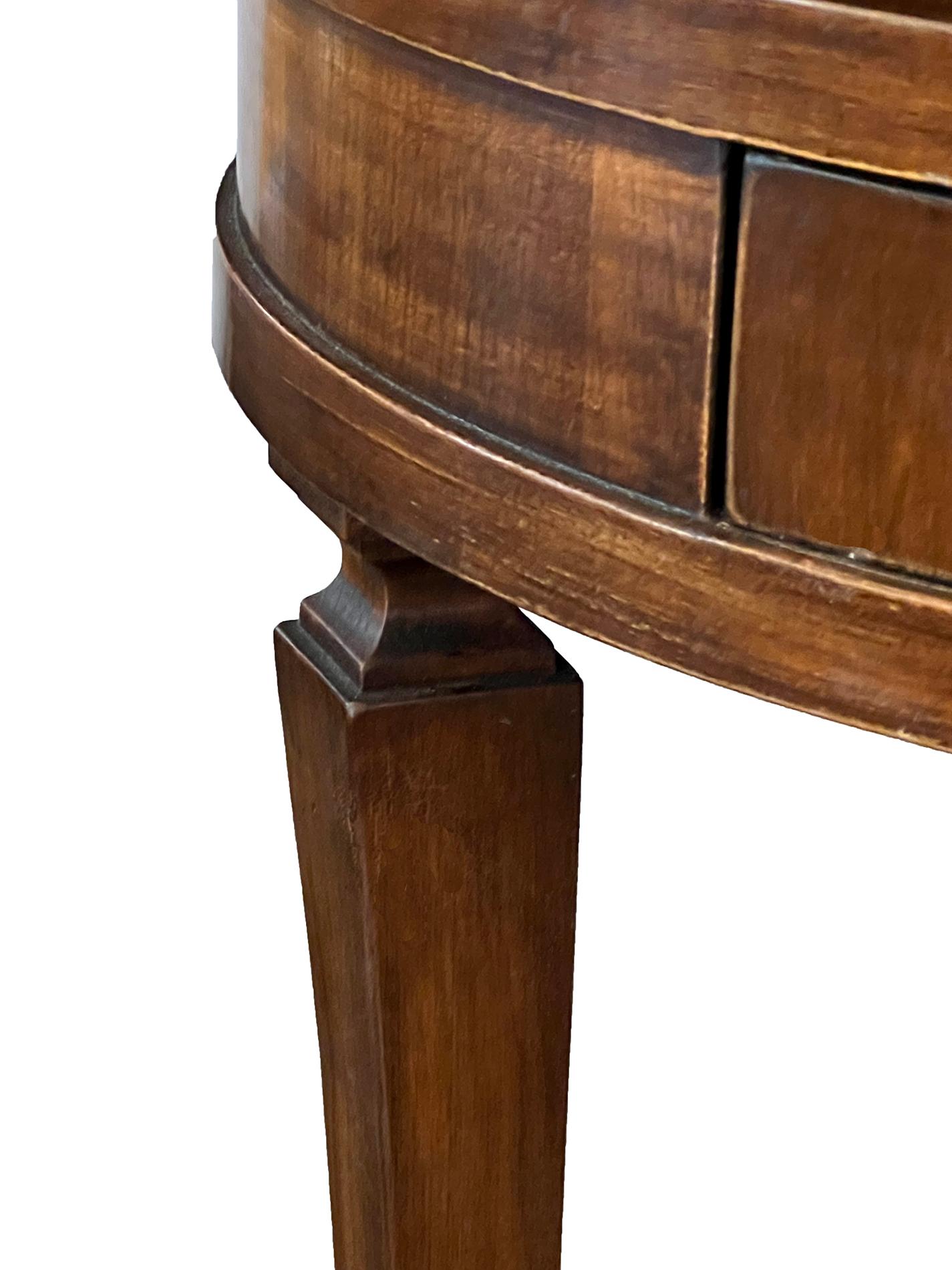 Early 20th Century A Graceful Italian Neoclassical Style Beechwood Circular Single-drawer Side Tabl For Sale