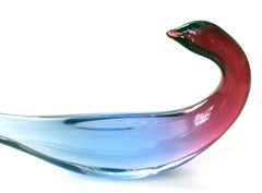 Graceful Pair of Murano Salviati Midcentury Stylized Art Glass Birds