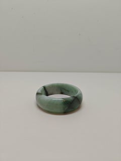 A Grade Feicui Green Marble Pattern Chunky Bangle
