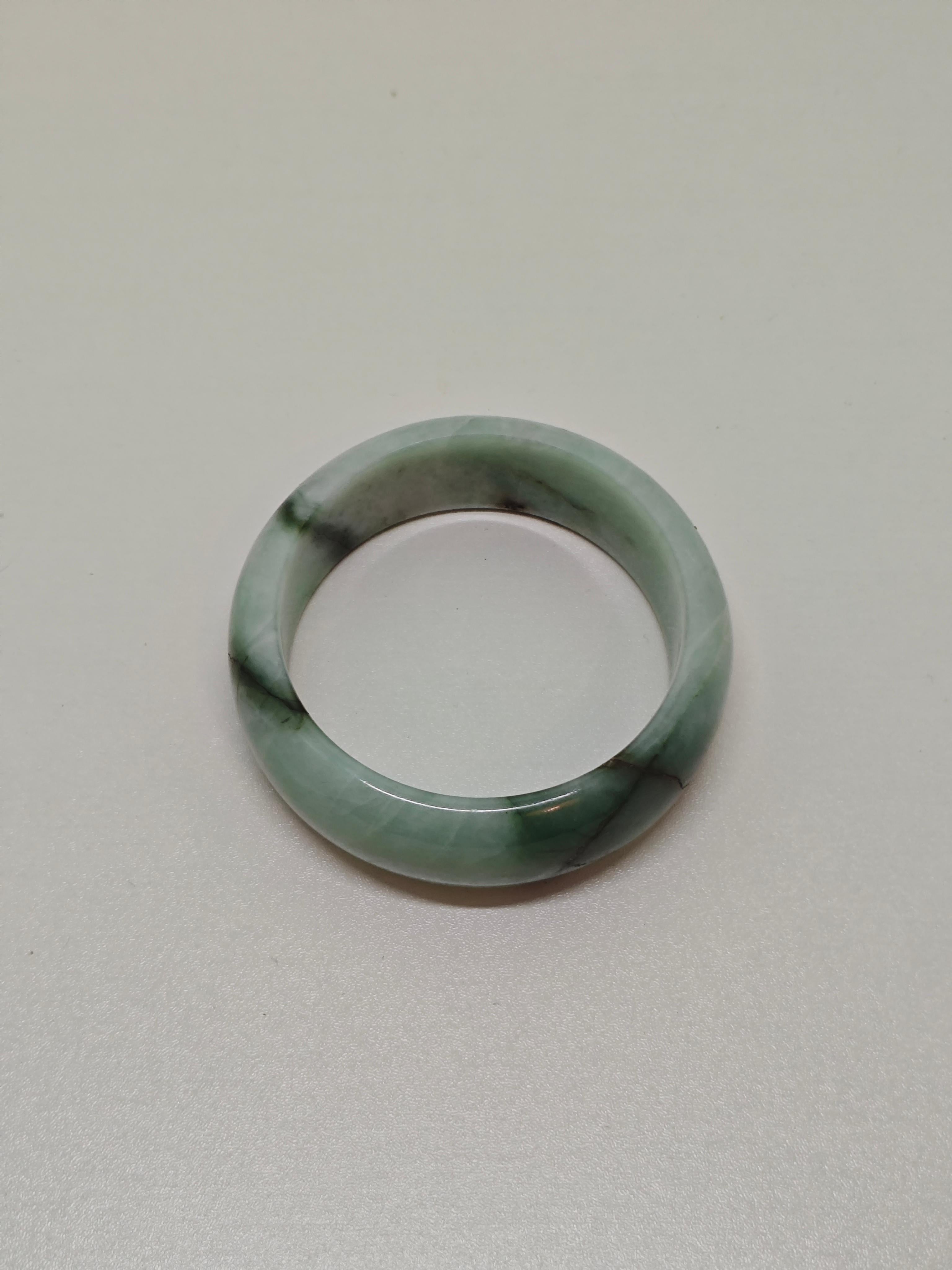 De las mujeres Brazalete grueso con dibujo de mármol verde Feicui de grado A en venta