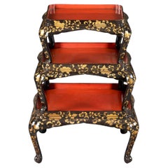 A Graduated Set of Meiji Period Lacquer Stacking Tables