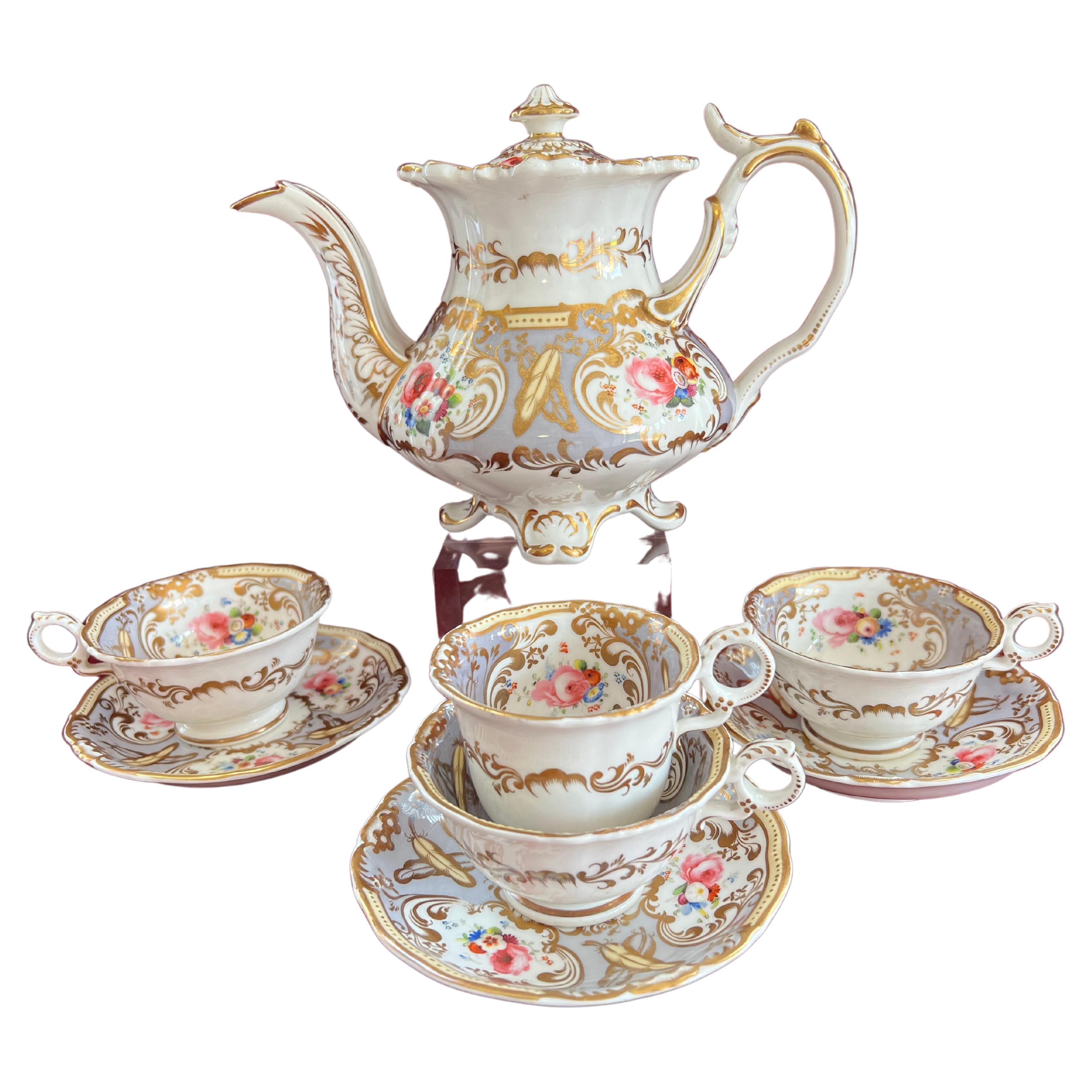 Grainger's Worcester 'Gloster' Shape Part Tea Set C.1835-1840