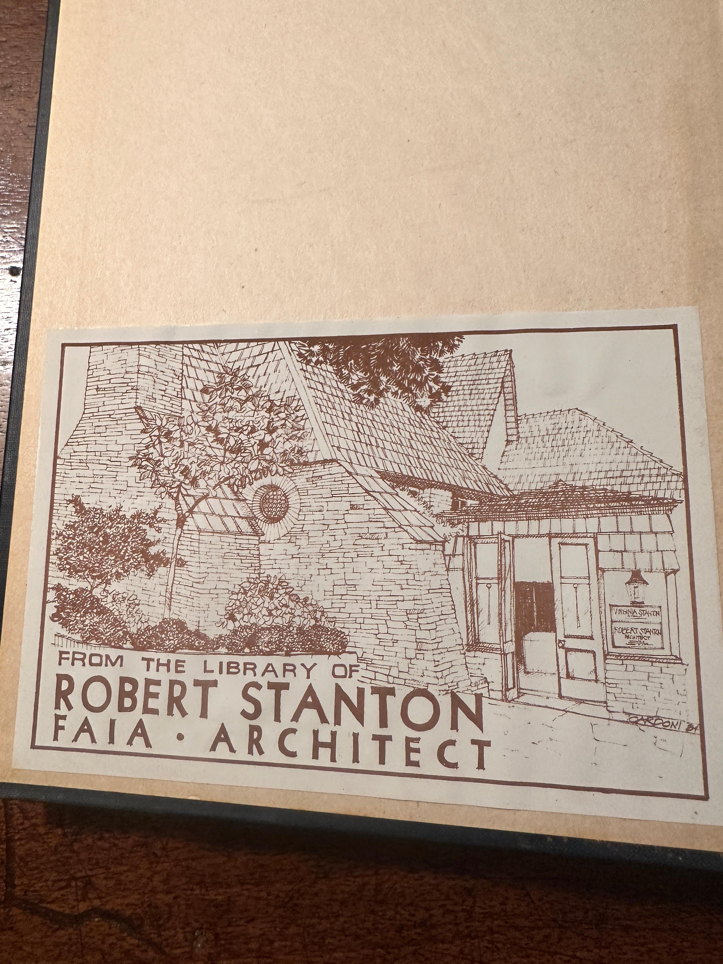 This book was sold at auction by the Monterey Public Library as part of
a large collection of books, formerly owned by the famous Architect
Robert Stanton, who inherited many books from the sister of David
Adler, Architect, Francis Elkins.
