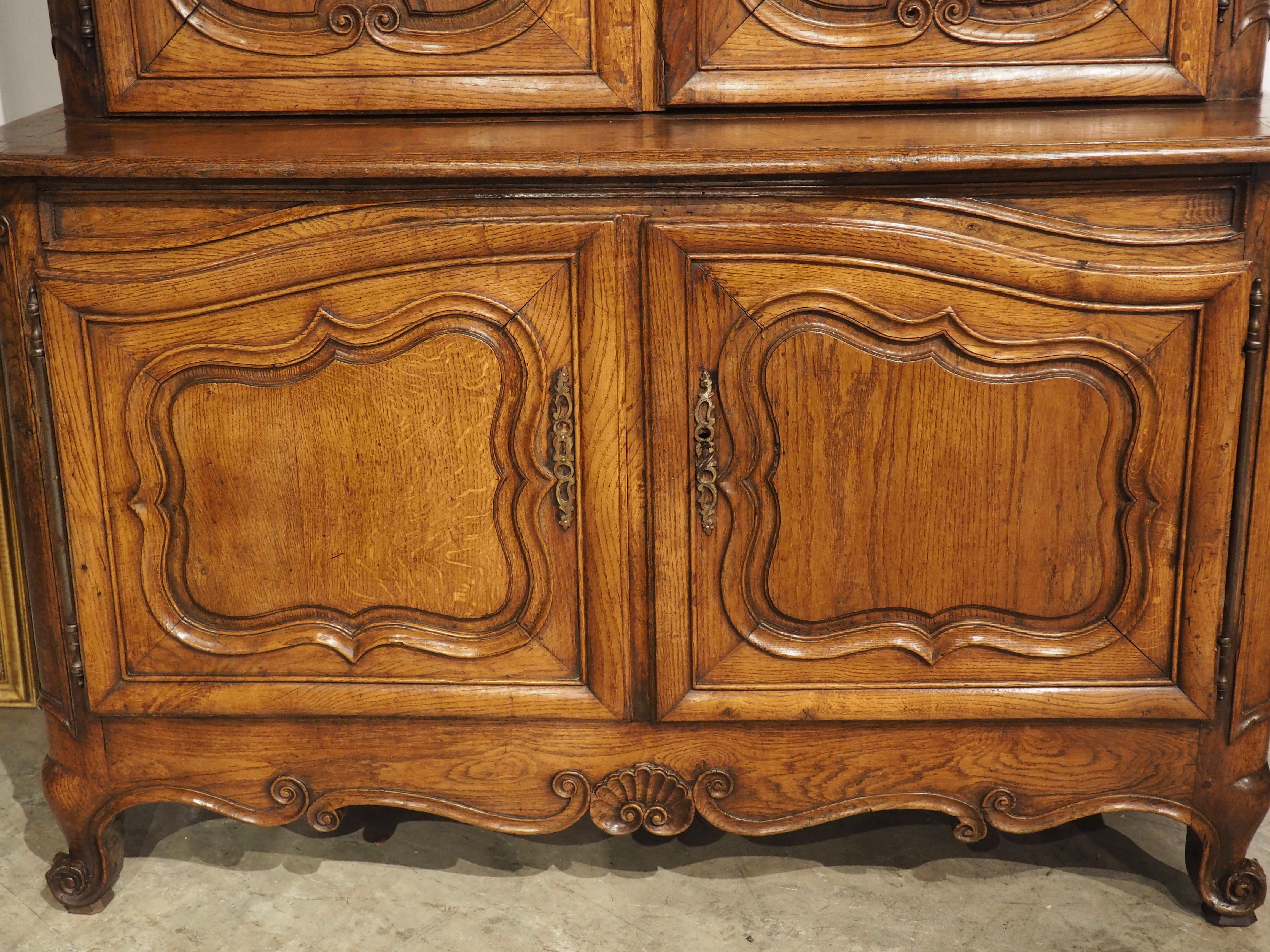 A Grand 18th Century French Oak Buffet Deux Corps from the Perche Region For Sale 5
