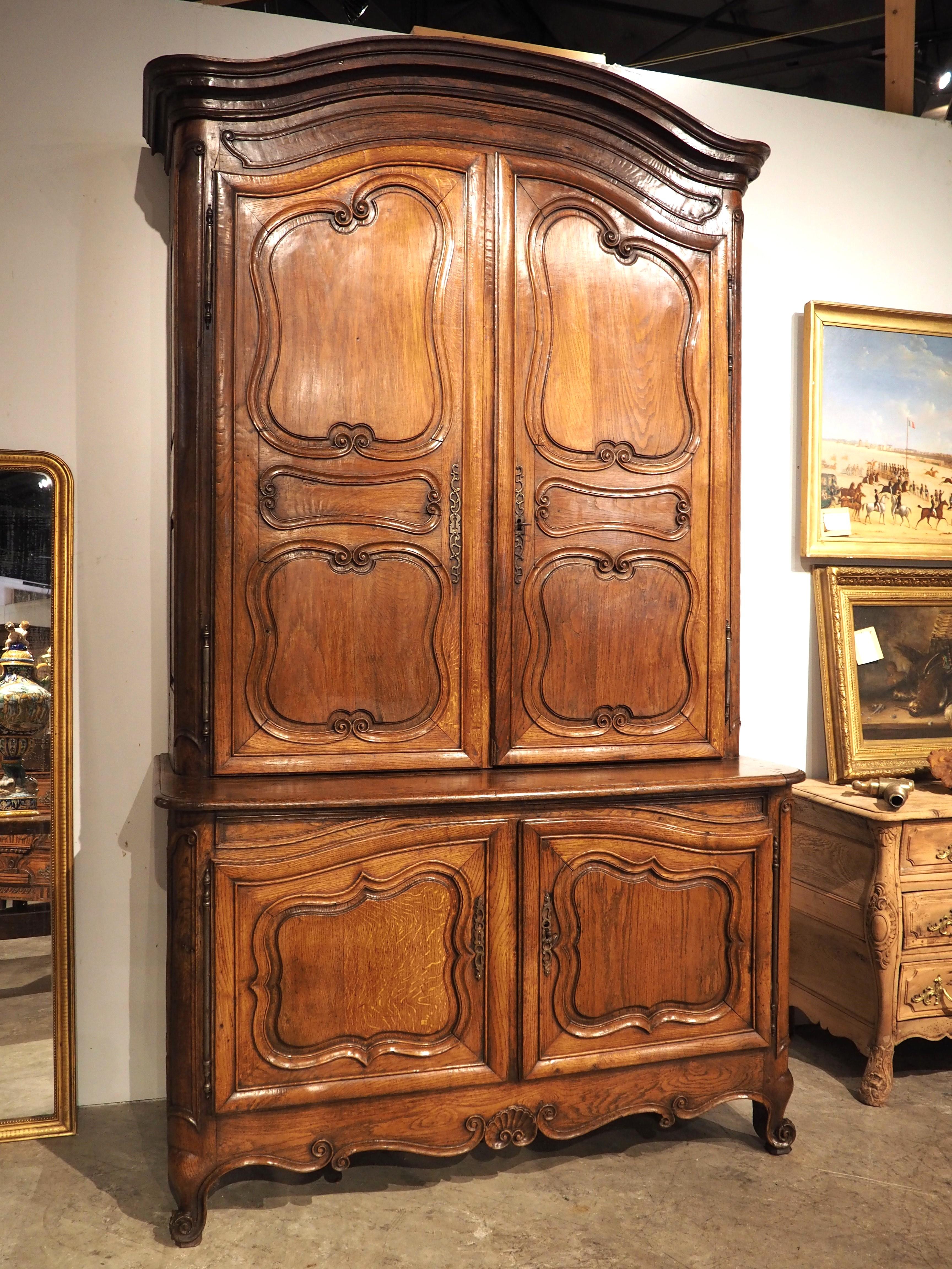 A Grand 18th Century French Oak Buffet Deux Corps from the Perche Region For Sale 6
