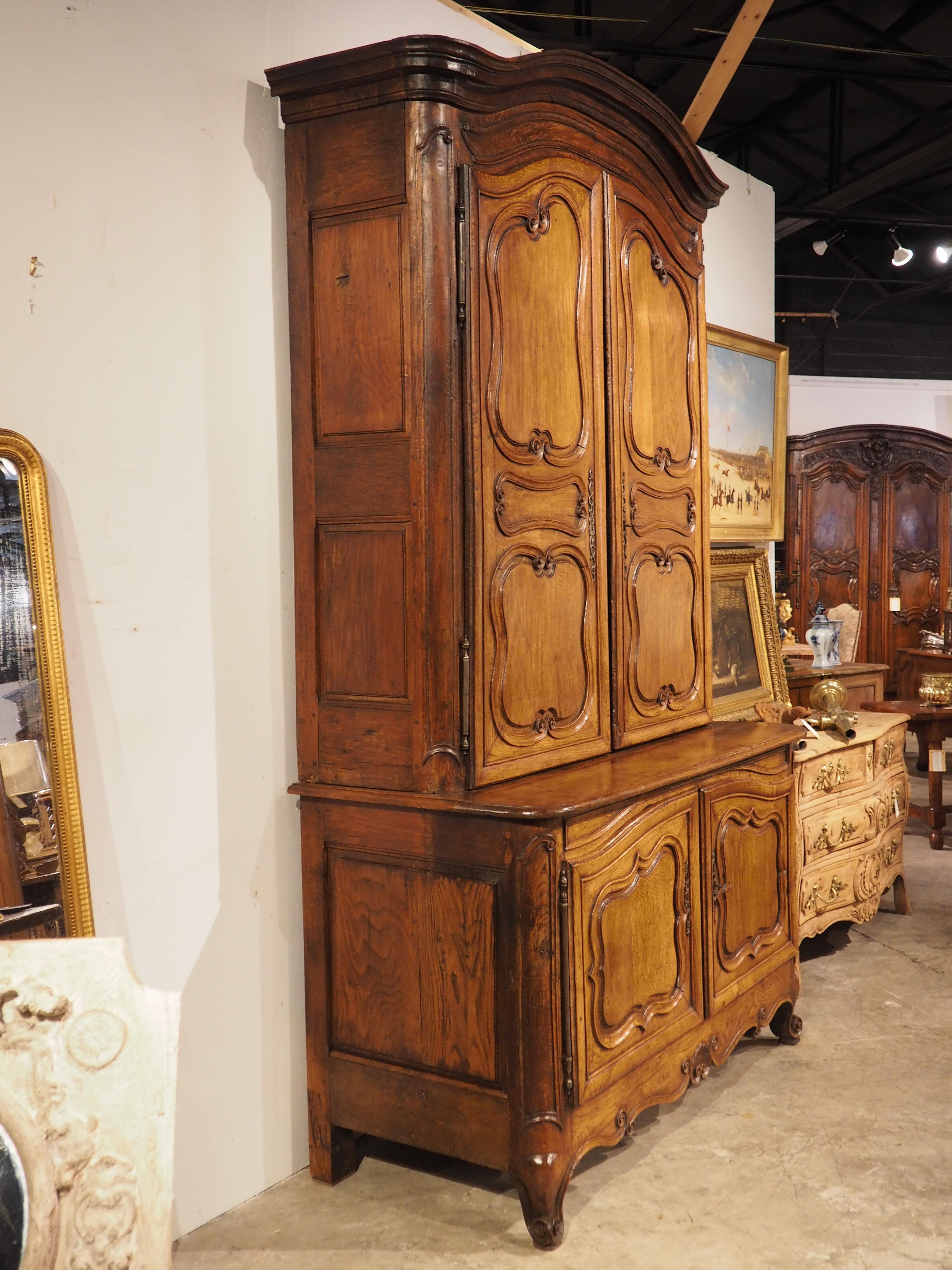 A Grand 18th Century French Oak Buffet Deux Corps from the Perche Region For Sale 8