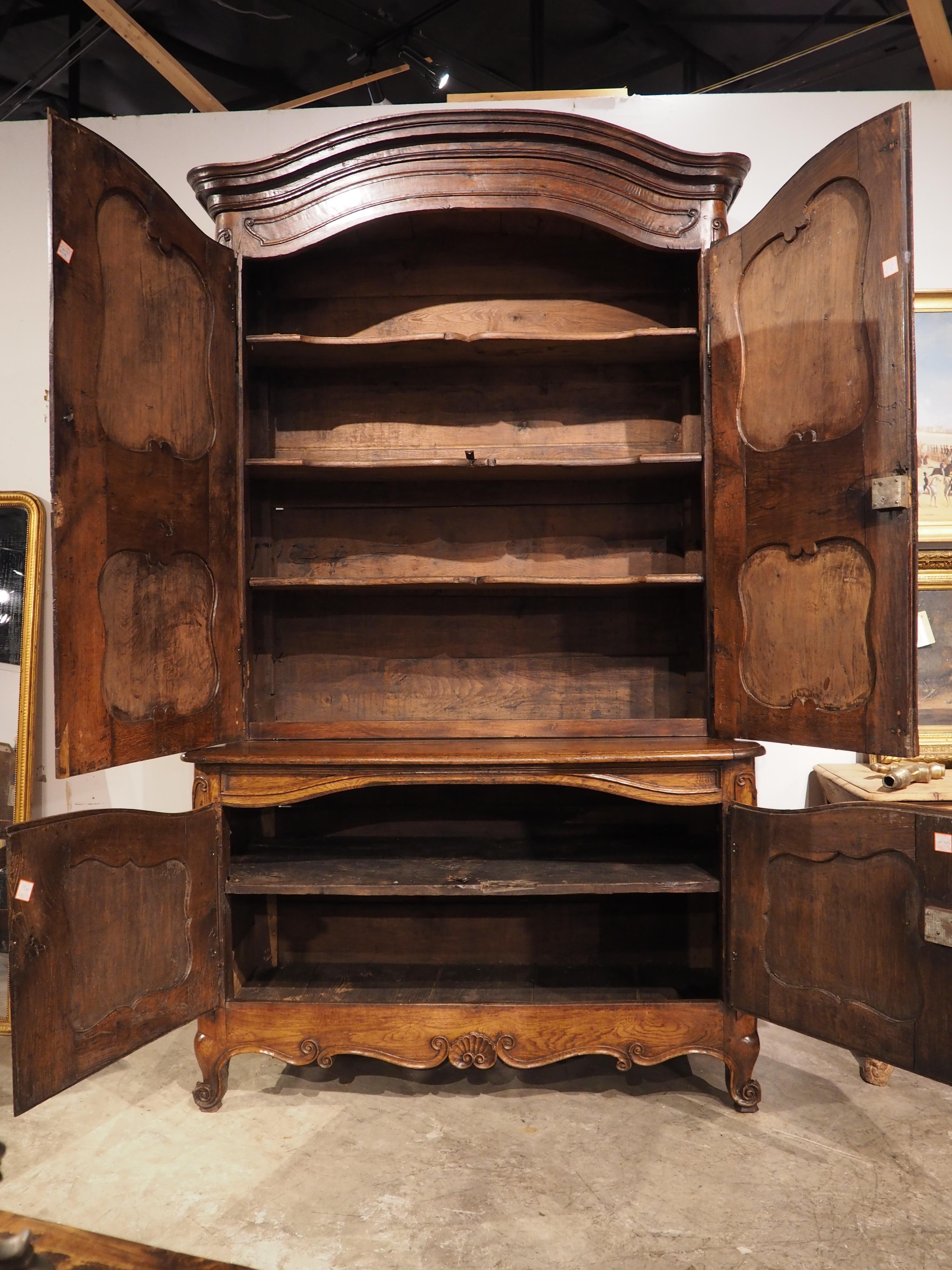 Louis XV A Grand 18th Century French Oak Buffet Deux Corps from the Perche Region For Sale