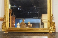 A Grand Antique French Napoleon III Gold Leafed Mirror, Circa 1860