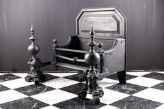 Grand Cast Iron Antique Baroque Victorian Fire Grate, English Circa 1830