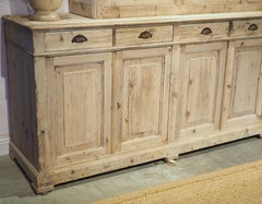 A Grand French Antique Scaped Pine Bibliotheque Vitrine Deux Corps, Circa 1900