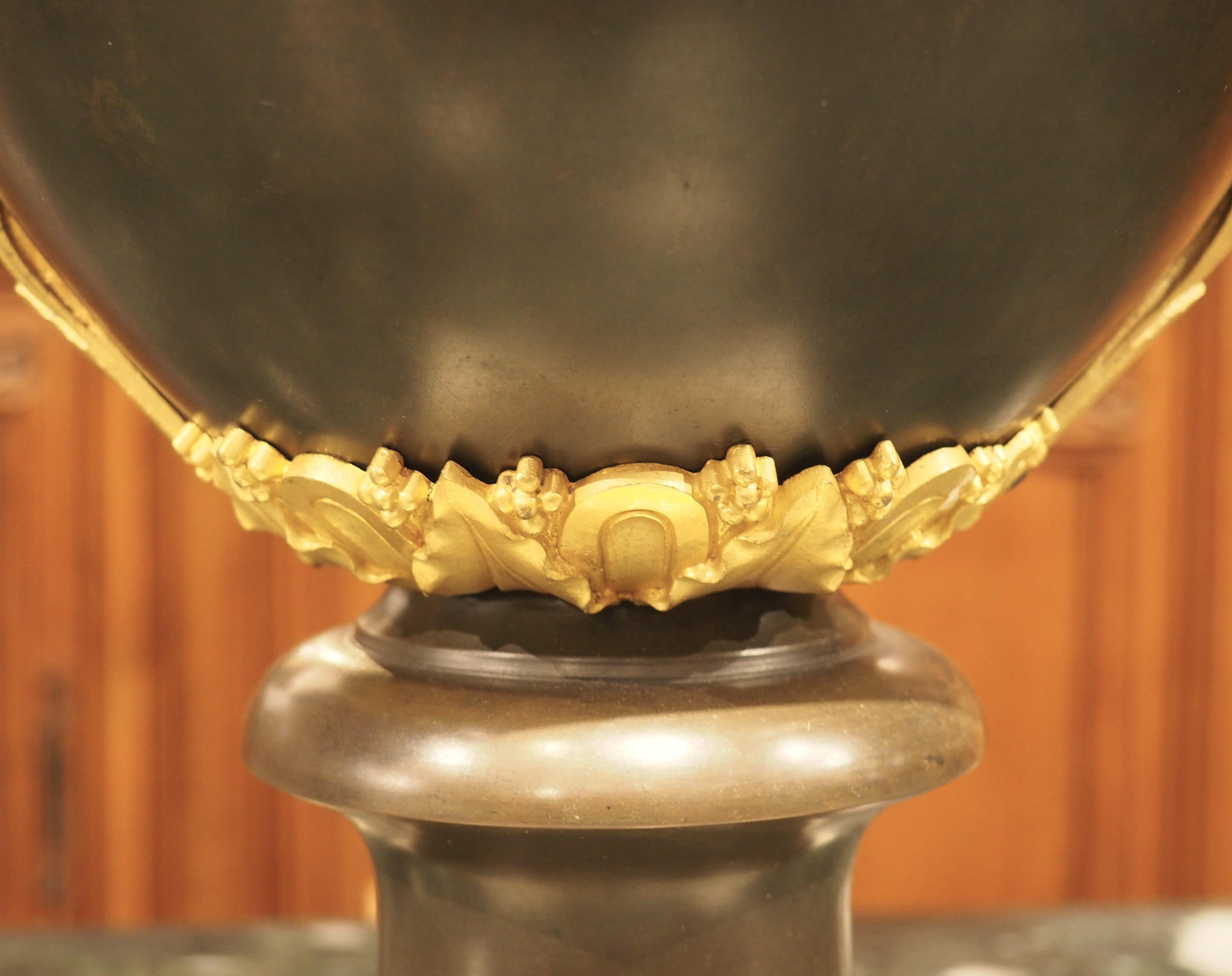 A Grand French Louis XVI Style Gilt Bronze Mounted Urn, Circa 1860 For Sale 5