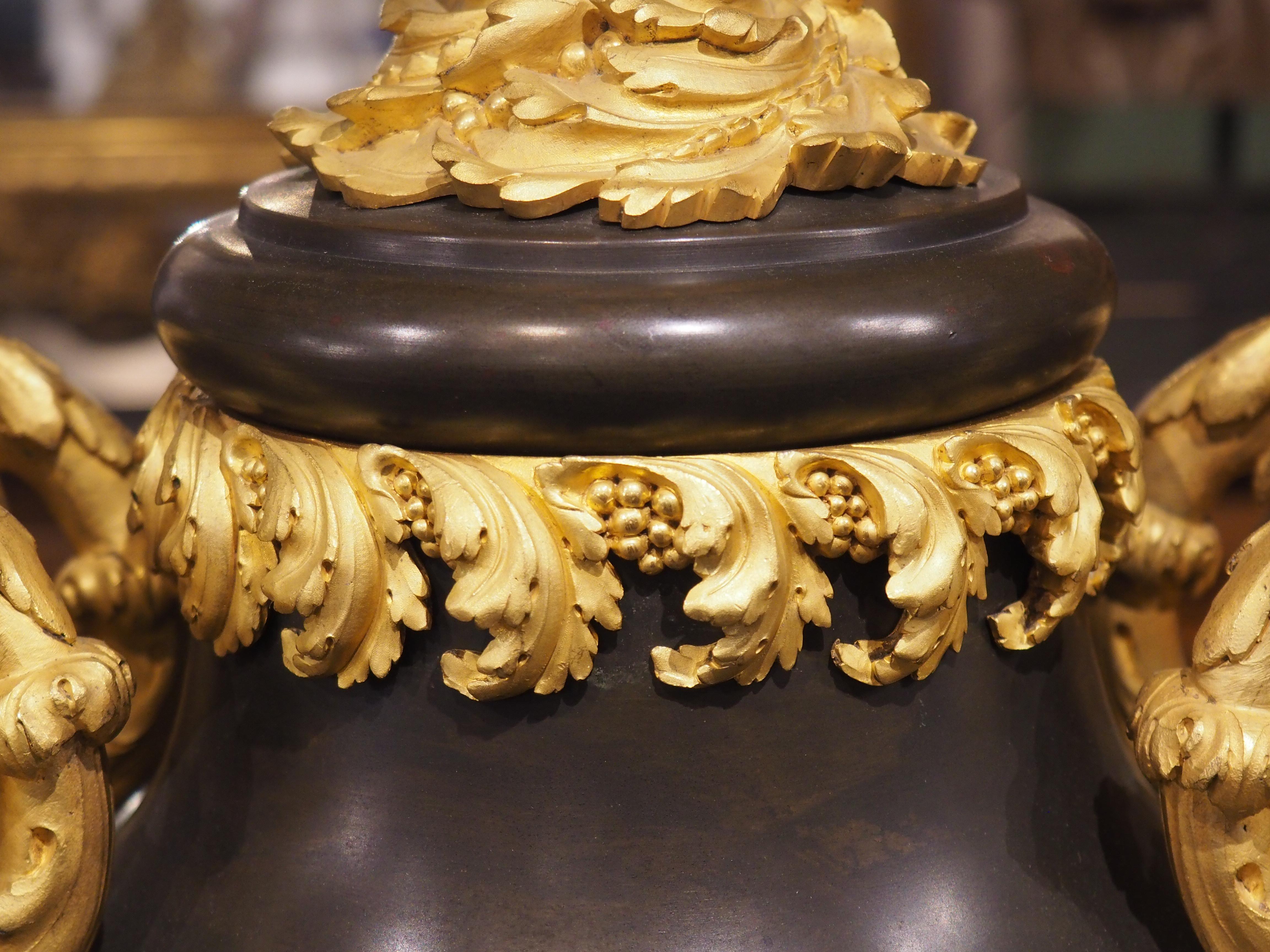 A Grand French Louis XVI Style Gilt Bronze Mounted Urn, Circa 1860 For Sale 2