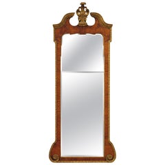 A Grand George II Walnut Pier Glass with Swan's Neck Pediment