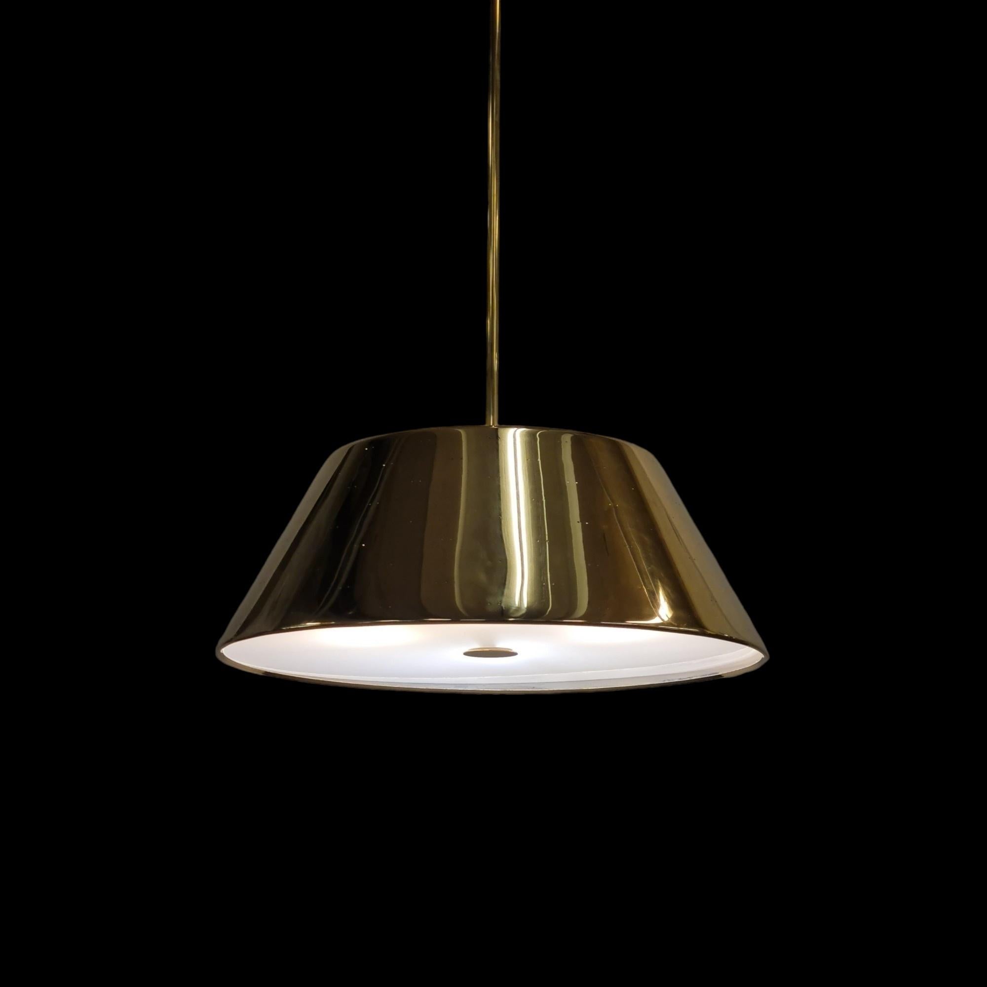 A Grand Paavo Tynell Brass Ceiling Pendant, Idman 1950s For Sale 8