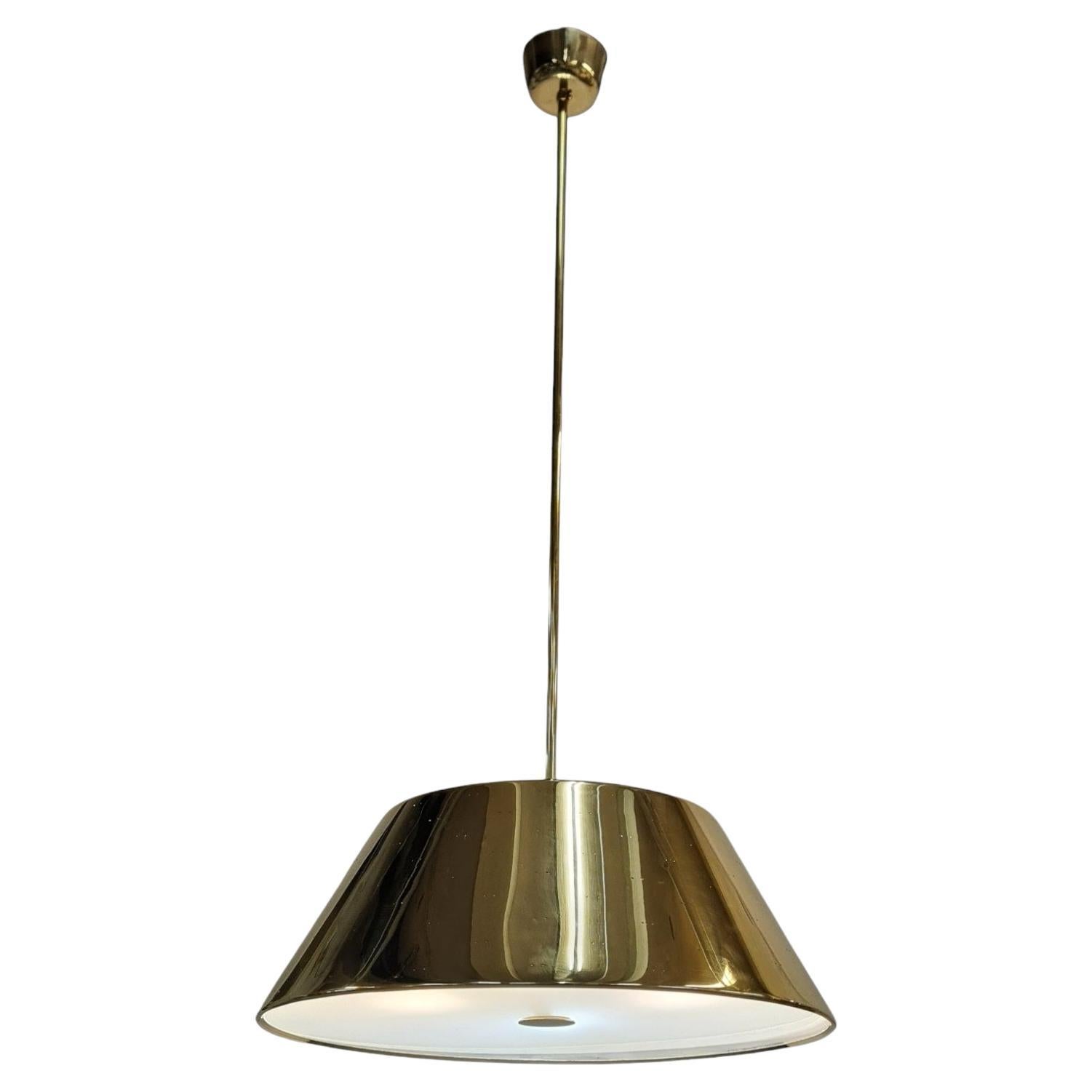 A Grand Paavo Tynell Brass Ceiling Pendant, Idman 1950s For Sale