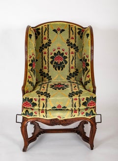 A Grand Scale French Louis XV Period Carved Walnut Armchair