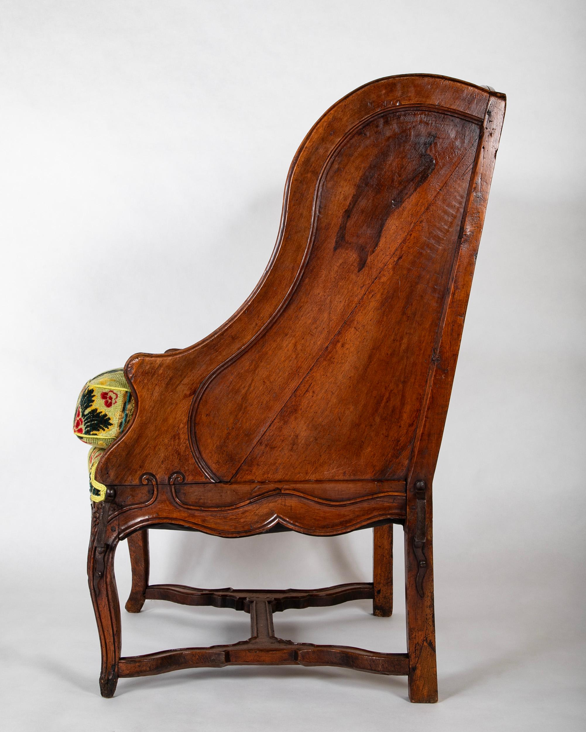 A Grand Scale French Louis XV Period Carved Walnut Armchair For Sale 4