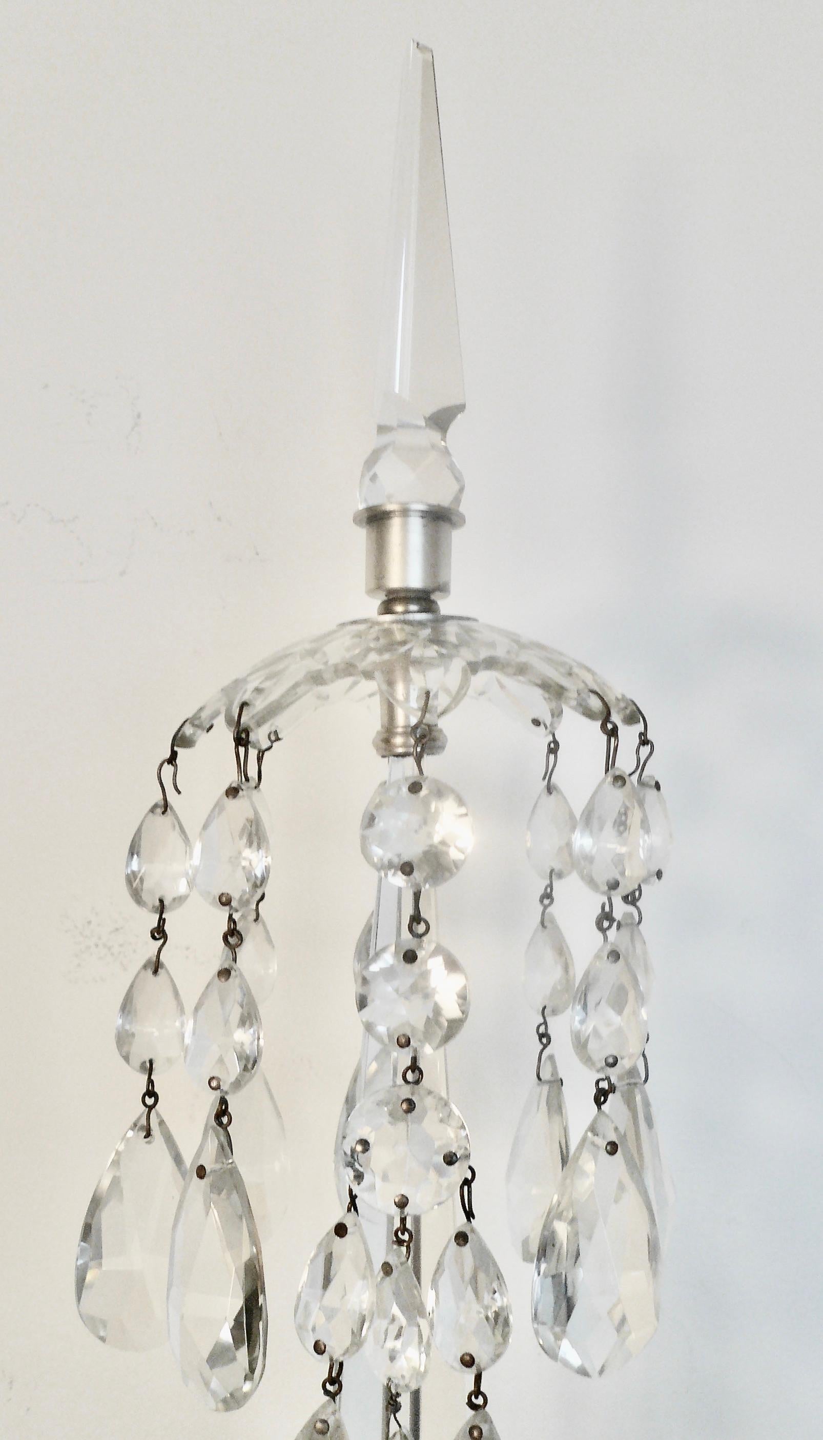 A Grand Scale Pair Cut Crystal Georgian Design Sconces in the Waterford Style For Sale 3