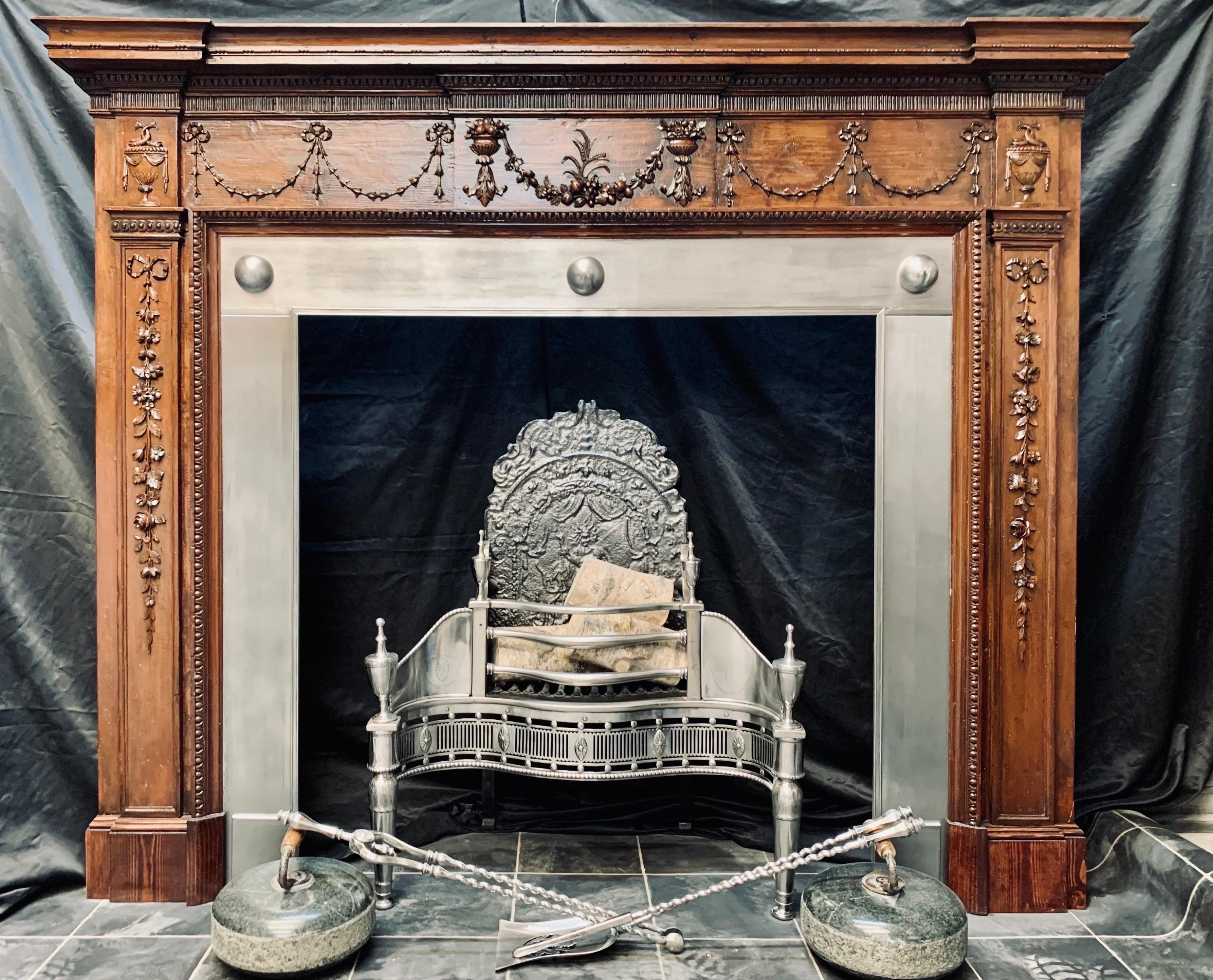 Grand Scottish Early 19th Century Carved Wooden Georgian Fireplace Surround 13